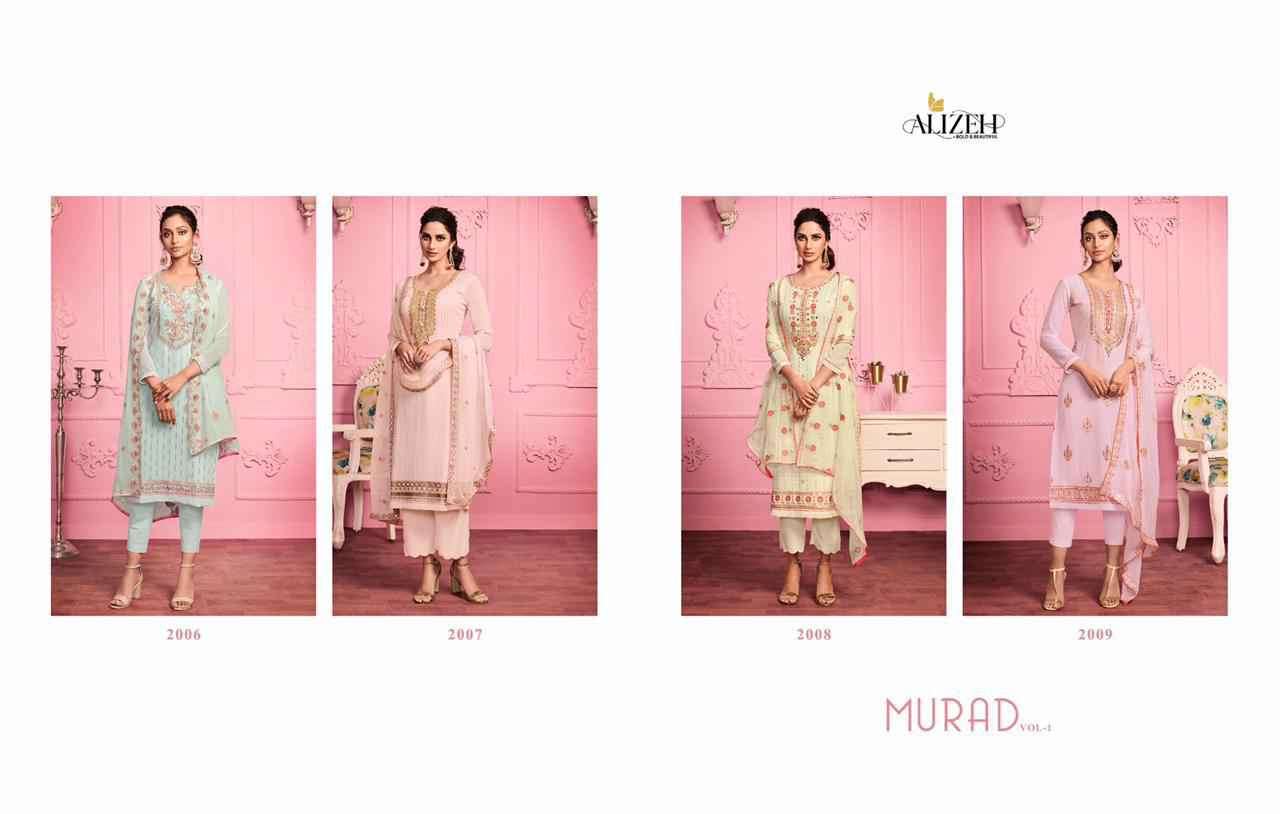 Aliizeh Murad Vol 1 Party Wear Straight Suit Collection at Best Rate view 21
