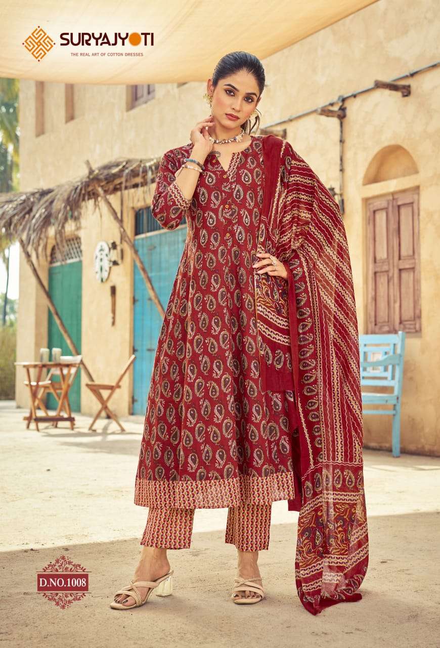 Rashmika Cotton Anarkali Suit Set view 7