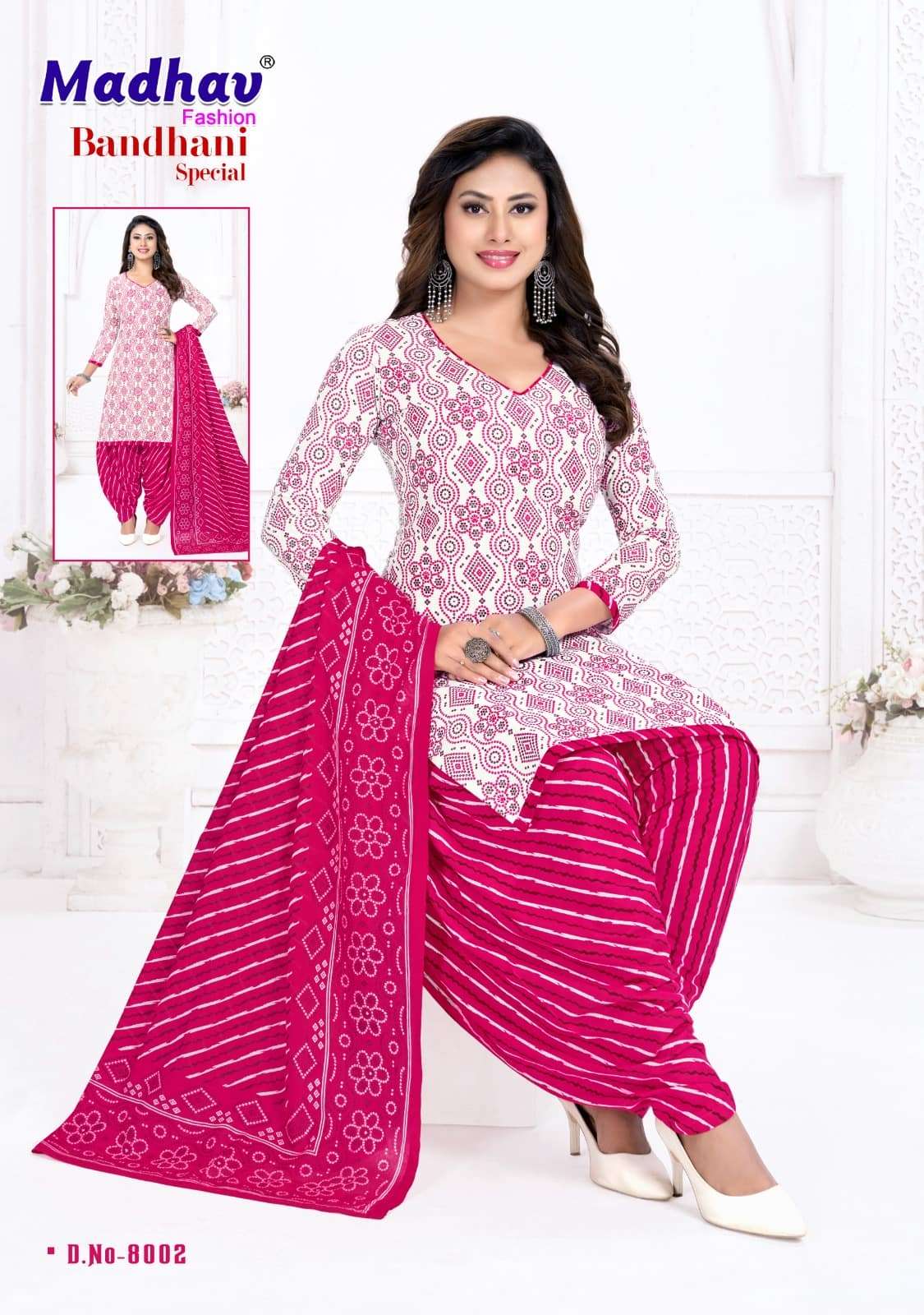 Madhav Fashion Bandhani Special Vol 8 Unstitch Cotton Bandhani Dress view 9
