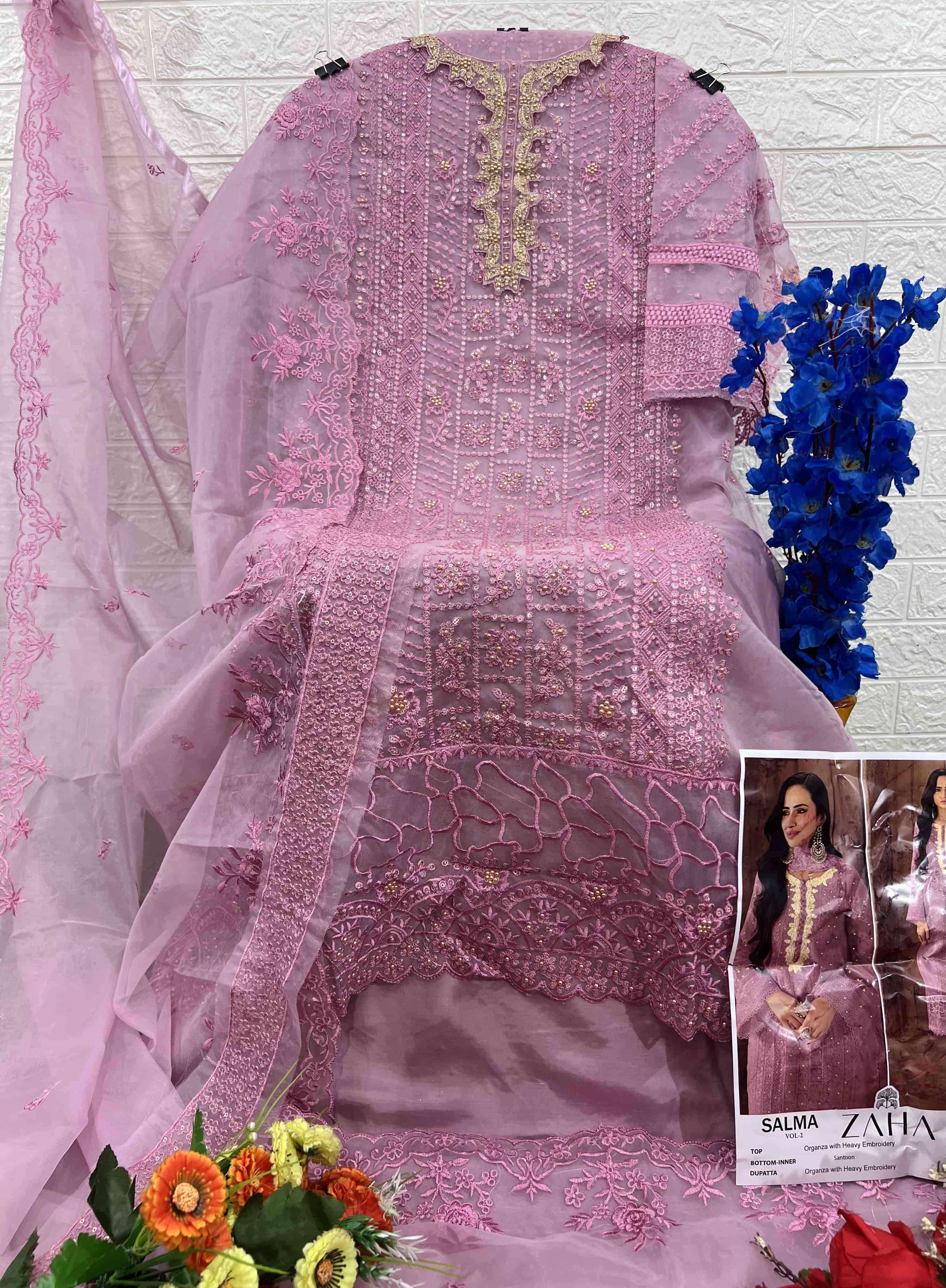Zaha 10350 B Pakistani Festive Wear Style Designer Salwar Kameez view 2