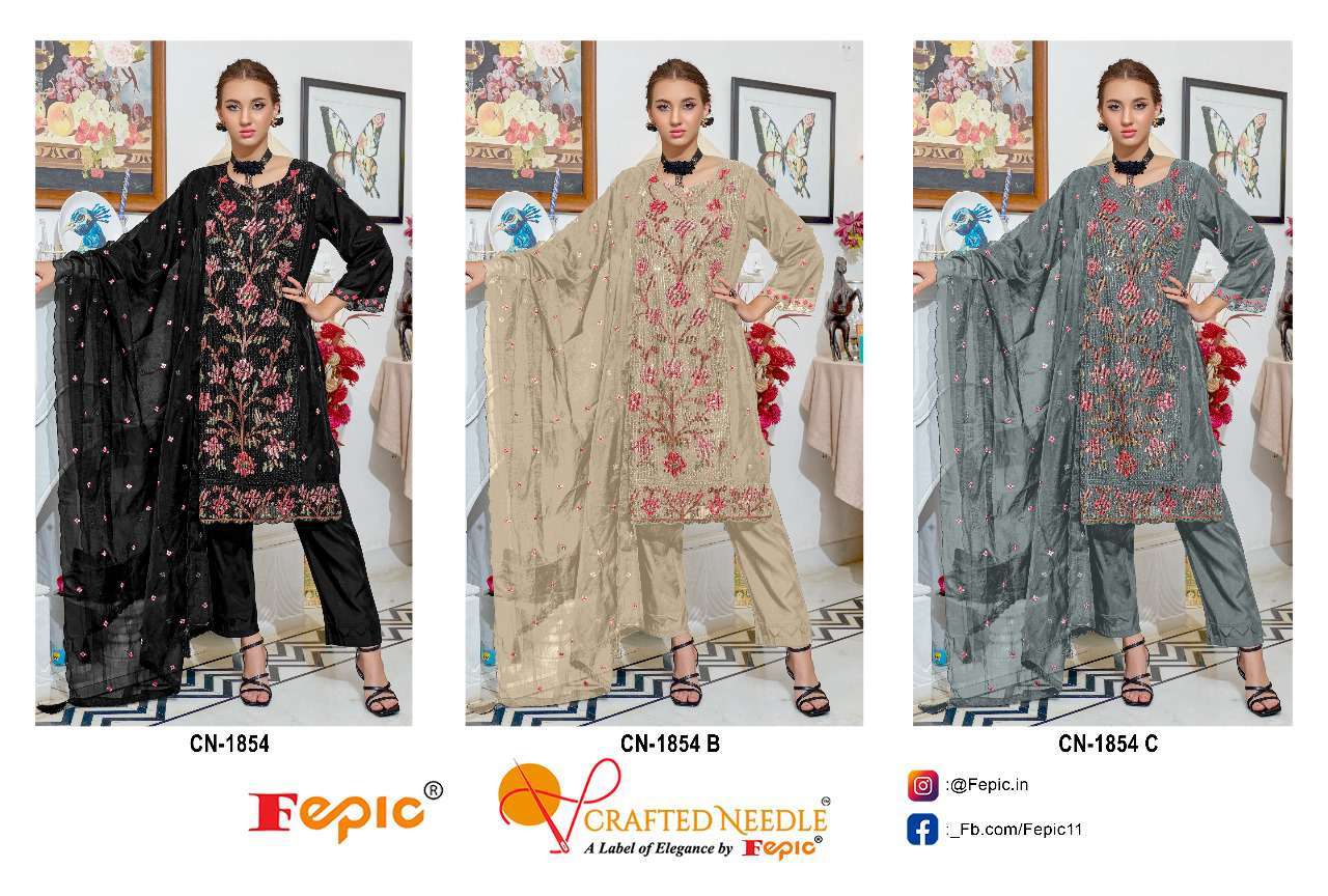 Fepic C 1854 Colors Organza Pakistani Dress view 7