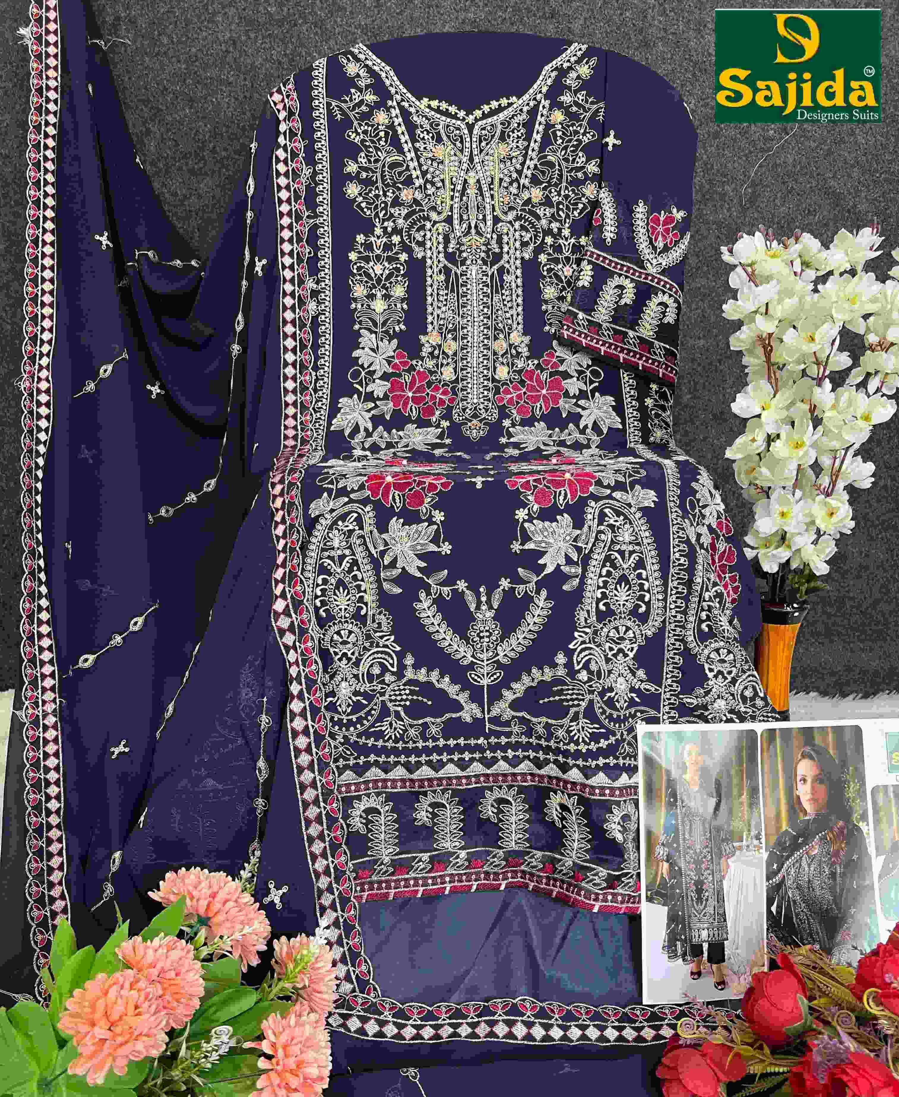 Sajida Designer Suit Alaya Vol 1 Fancy Pakistani Suit Salwar view 6