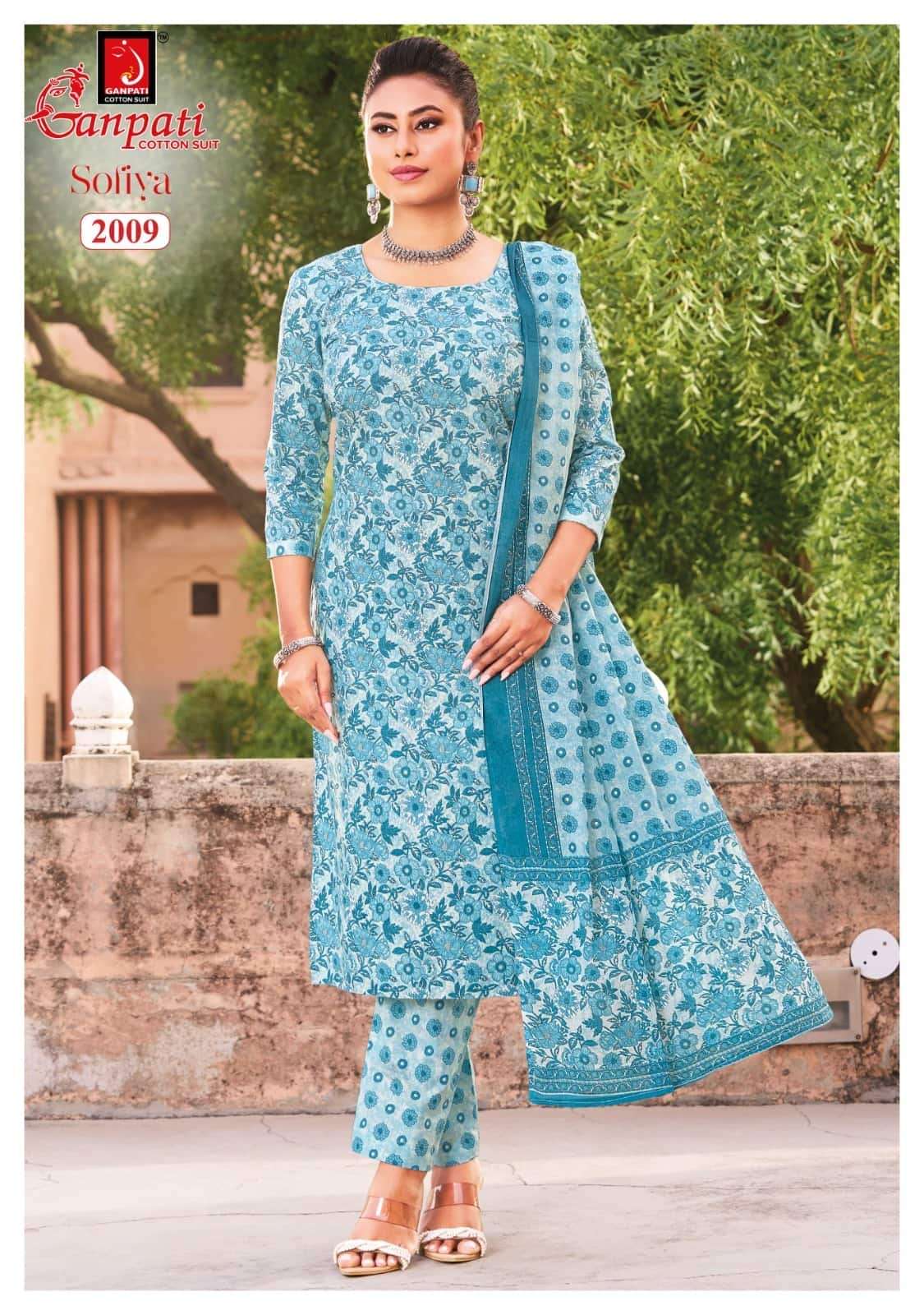 Ganpati Sofiya Vol 2 Unstitch Cotton Ladies Dress Catalog view 9
