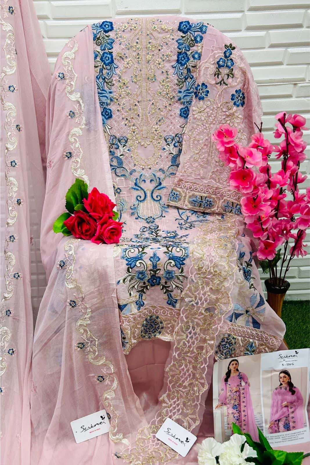 Serine S 116 Colors Pakistani Exclusive Fancy Salwar Suit Wholasaler view 7