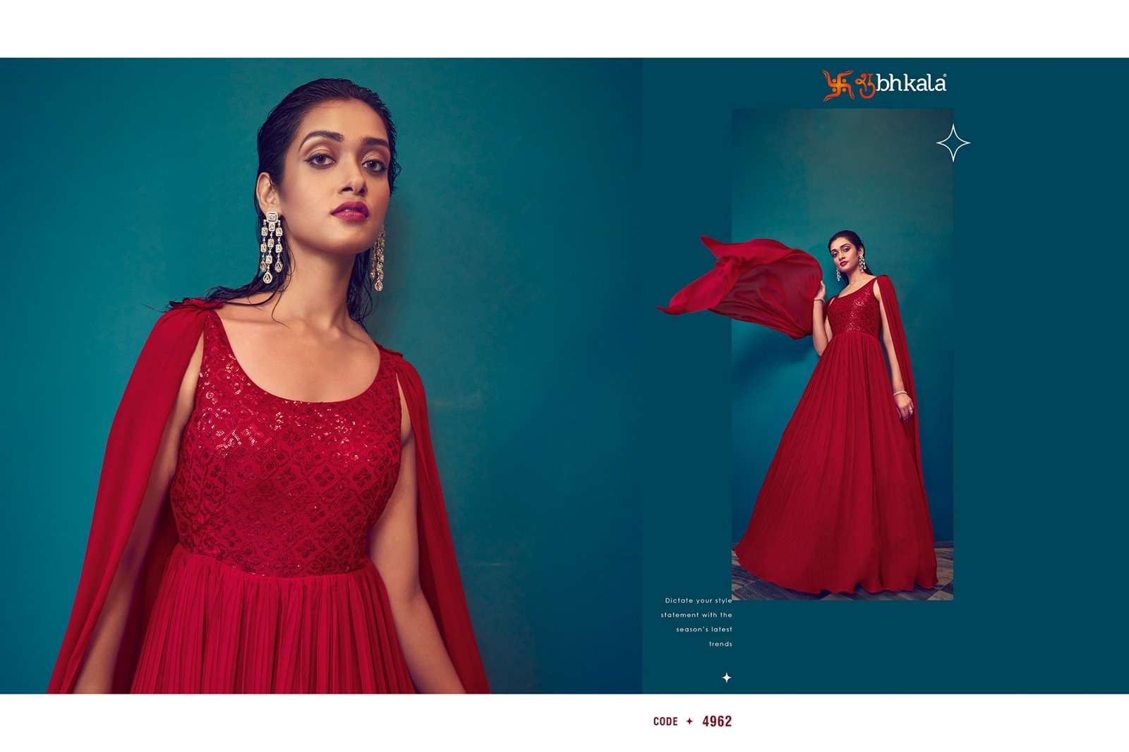 Shubhkala Flory Vol 40 Latest Style Partywear Designer Gown view 3