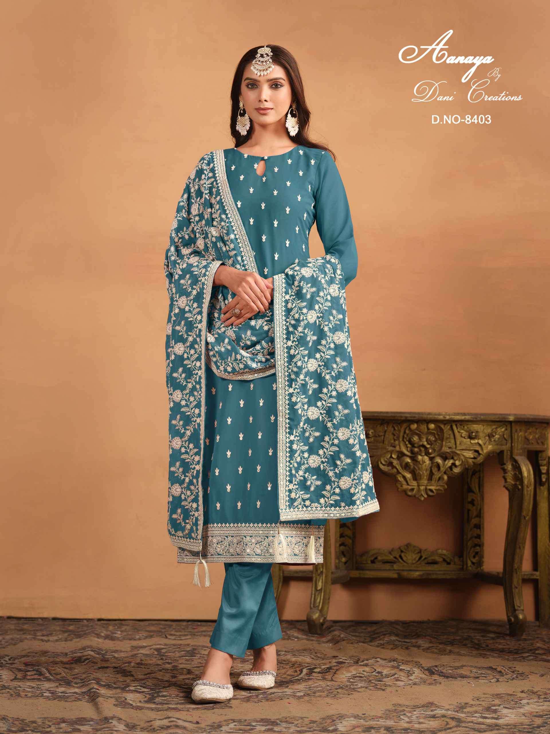 Aanaya Vol 184 8401 To 8404 Straight Style Designer Georgette Suit view 2