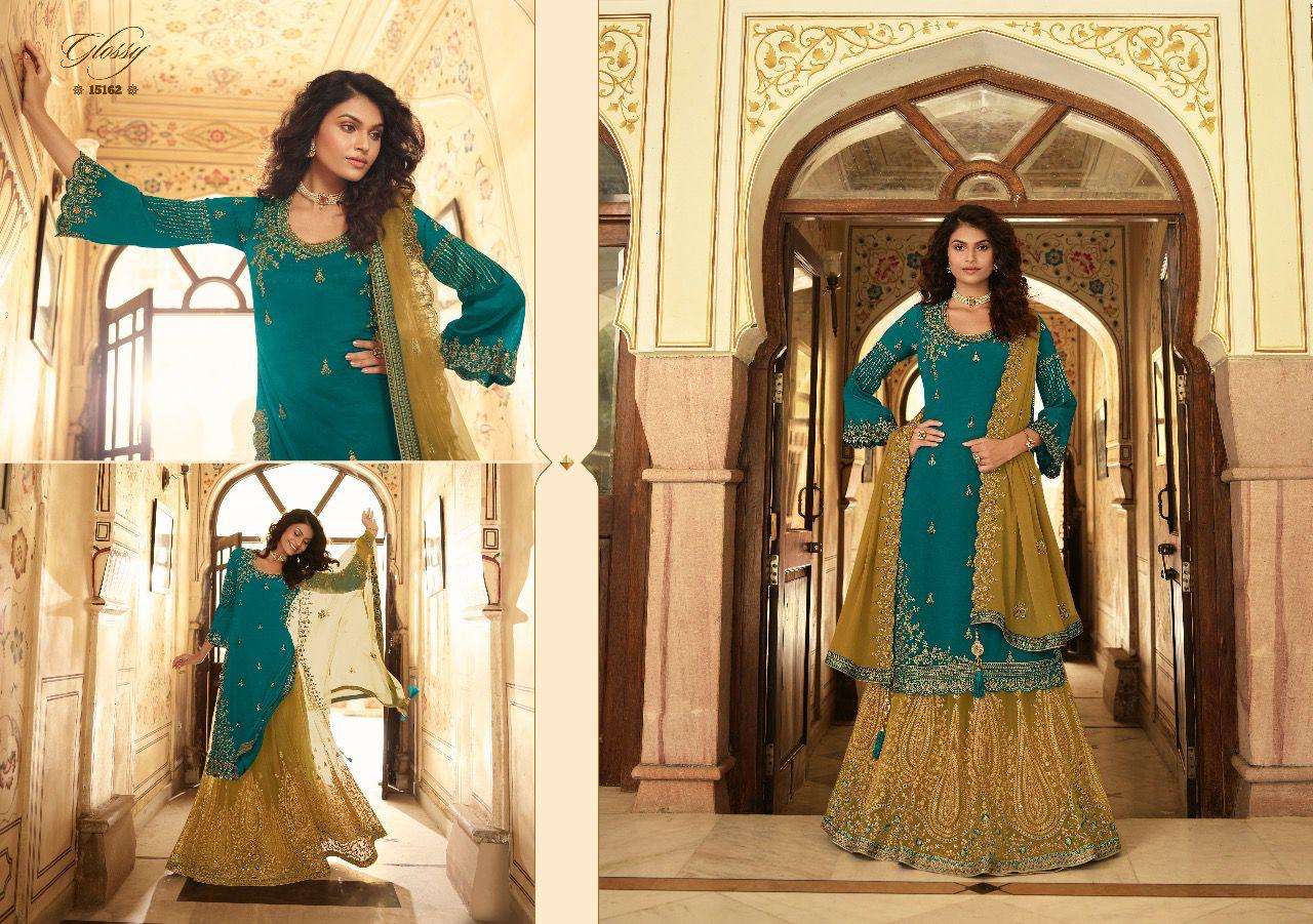 Glossy Rubaab Lehenga Style Salwar Kameez view 9