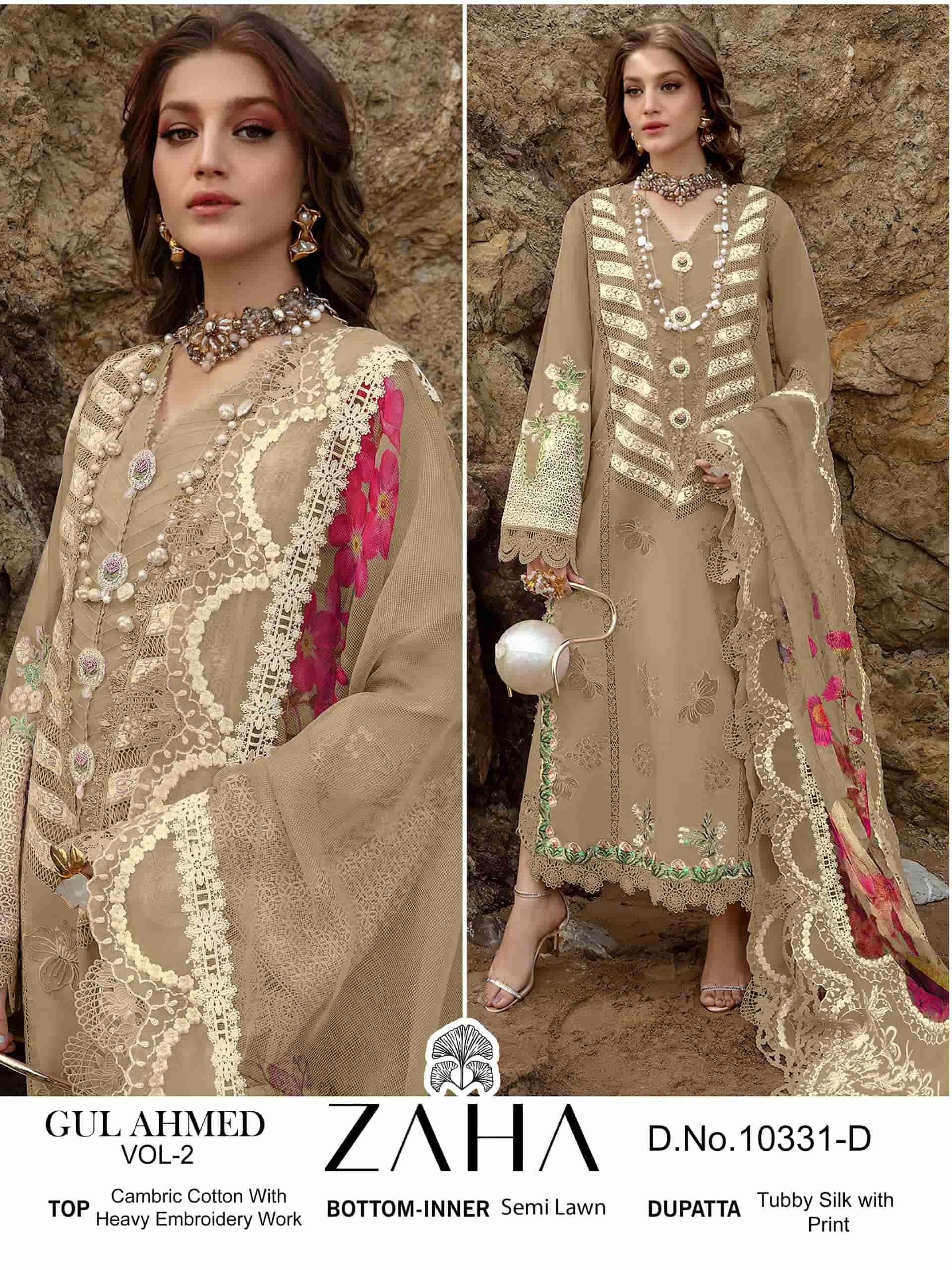 Zaha Gulahmed Vol 2 10331 Colors Pakistani Latest Designer Cotton Suit view 4