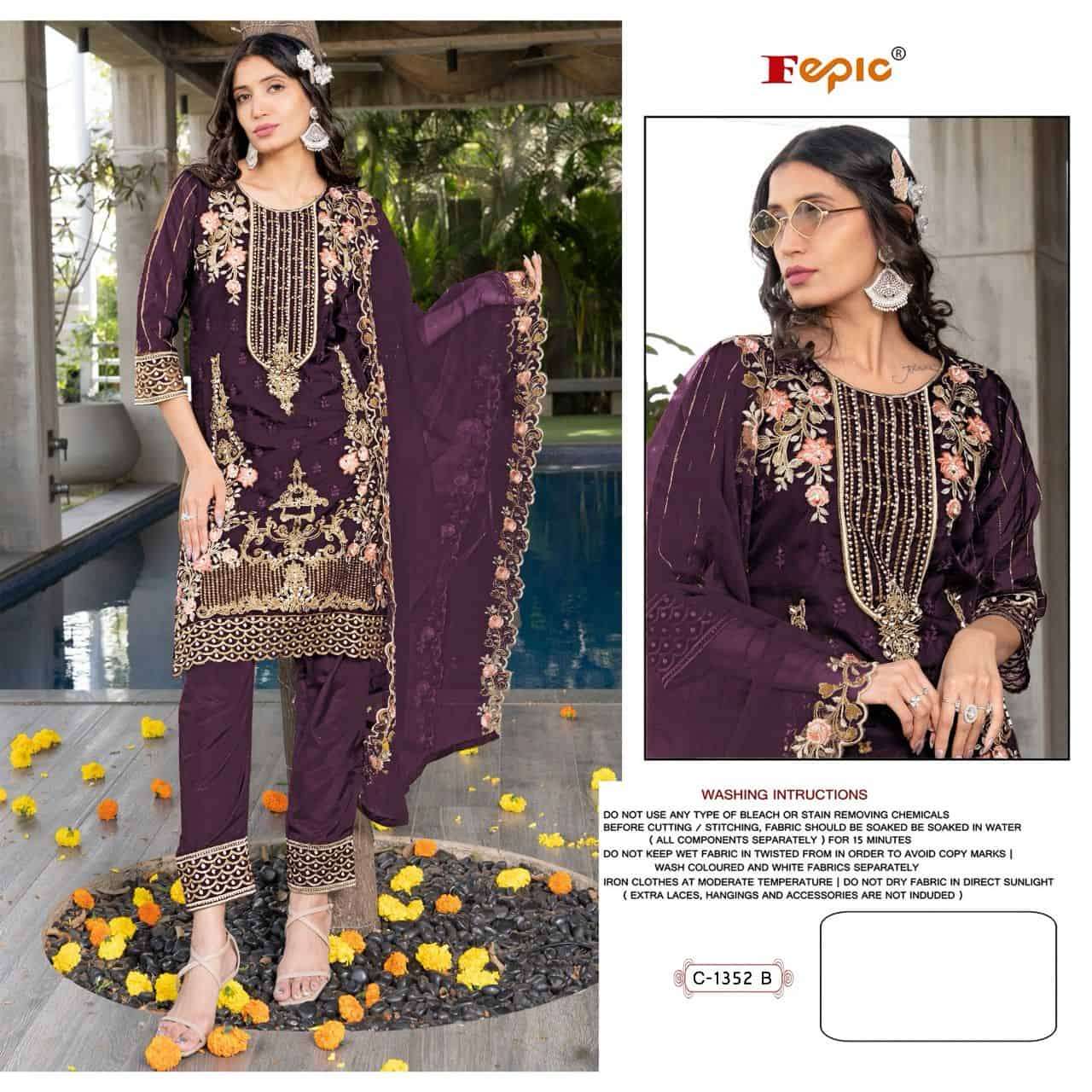 Fepic C 1352 Colors Exclusive Fancy Designer Pakistani Suit Wholasaler view 3