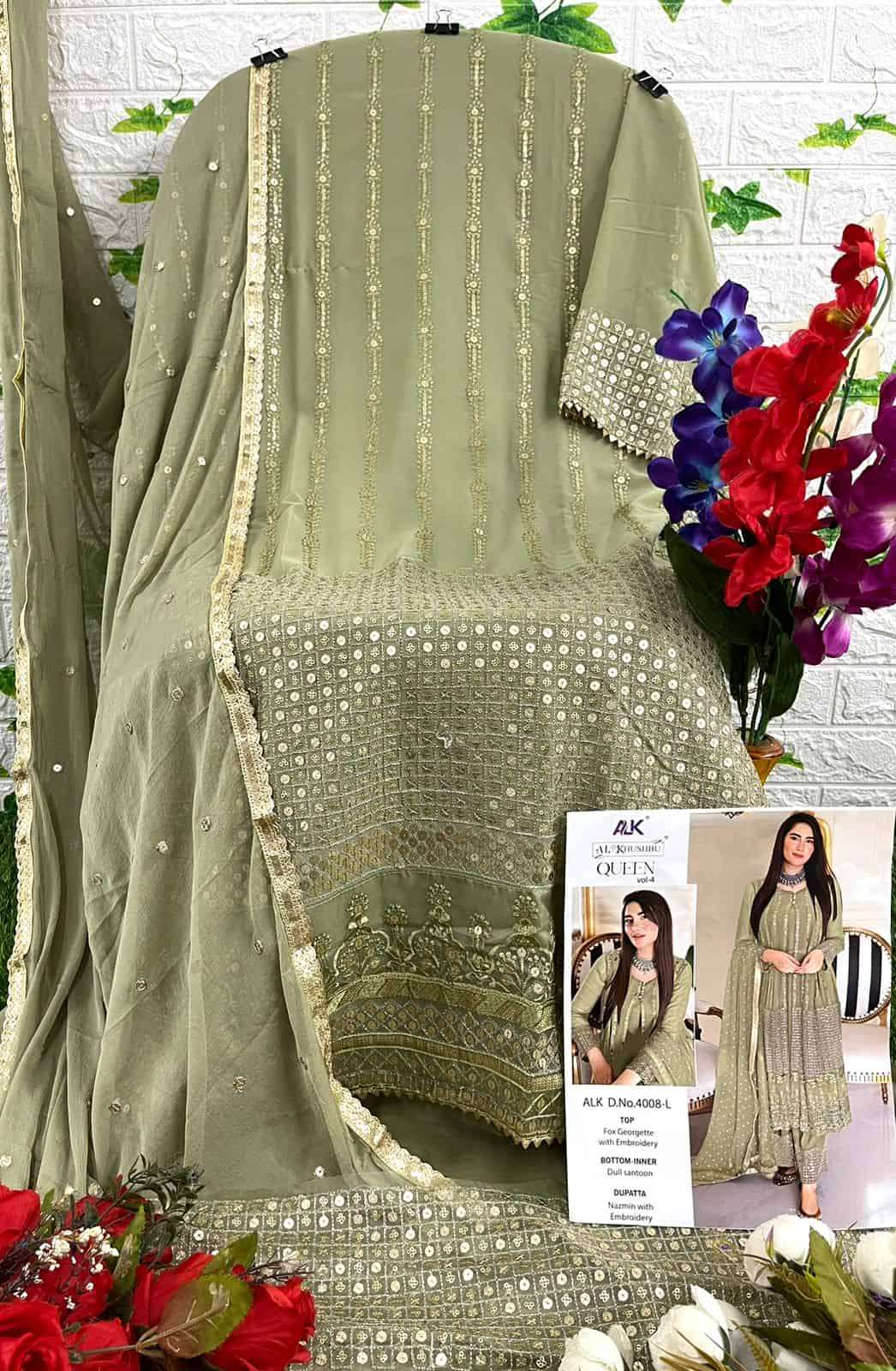 AL Khushbu Queen Vol 4 4008 Colors Pakistani Festive Wear Suit Wholasaler view 2