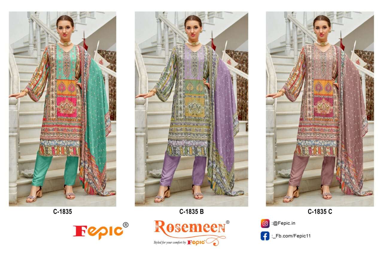 Fepic Rosemeen Muslin Digital Printed Suit view 4