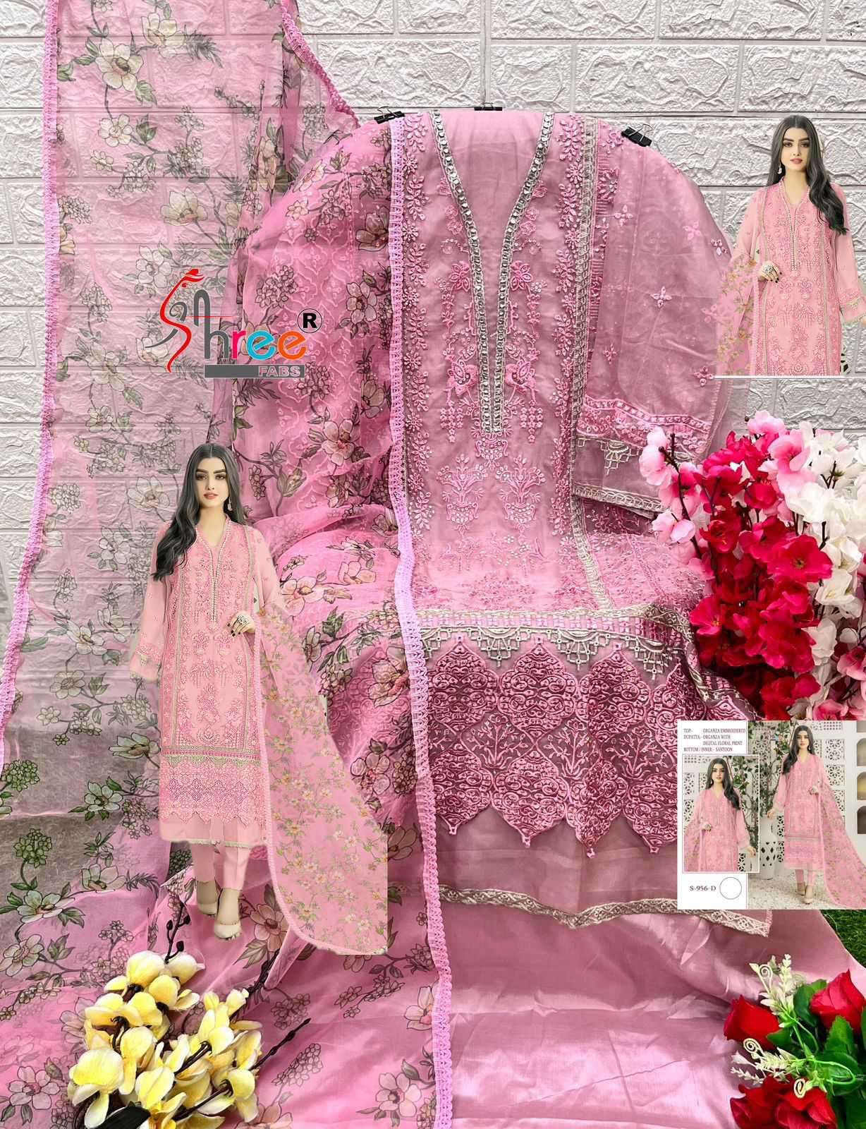 Shree Fabs S 956 Colors Online Store Sales Pakistani Suits Exporters view 3