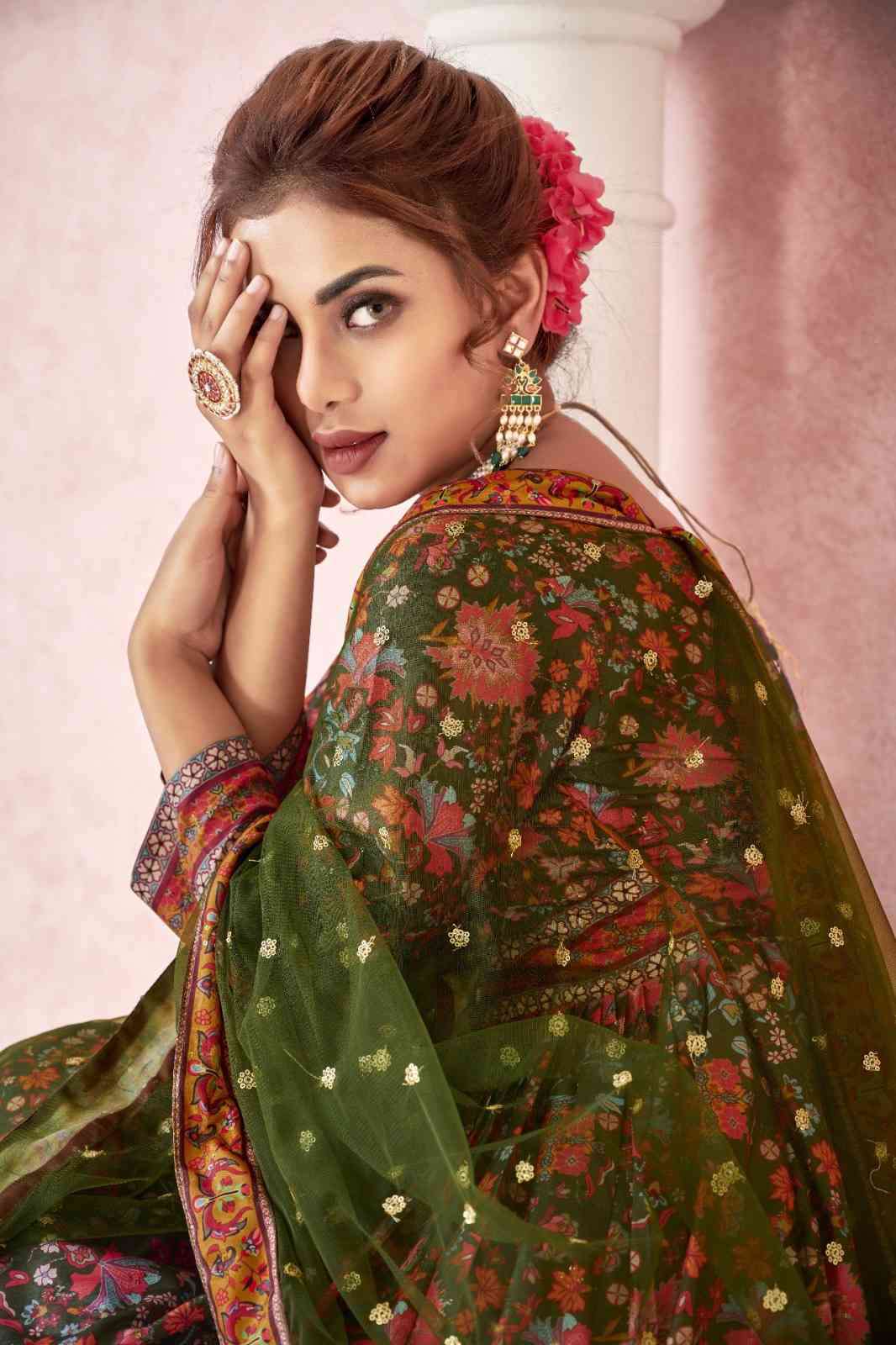 Tejasvee Kimaya 22001 To 2205 Partywear Silk Gown Dupatta Set view 7