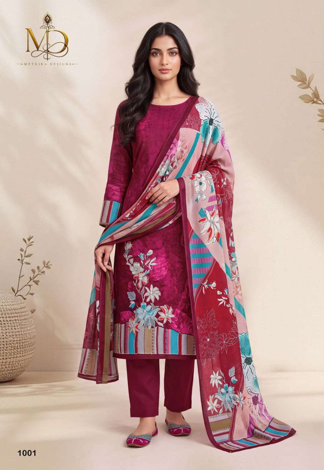Metrika Designs Rose Gold Vol 1 Heavy Cotton Dress Material view 5