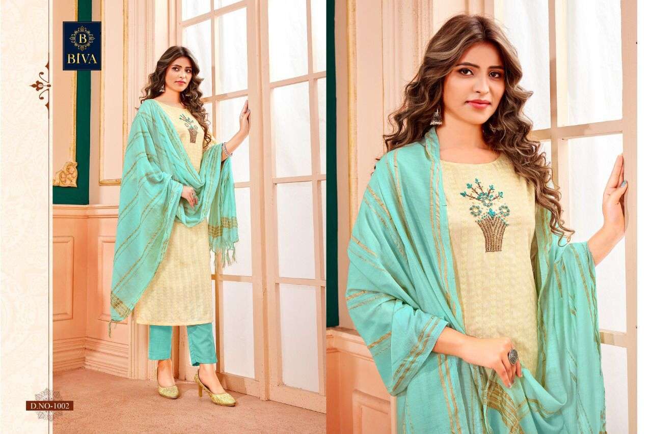 Biva Aura Designer Readymade Cotton Salwar Suit Collection in view 3