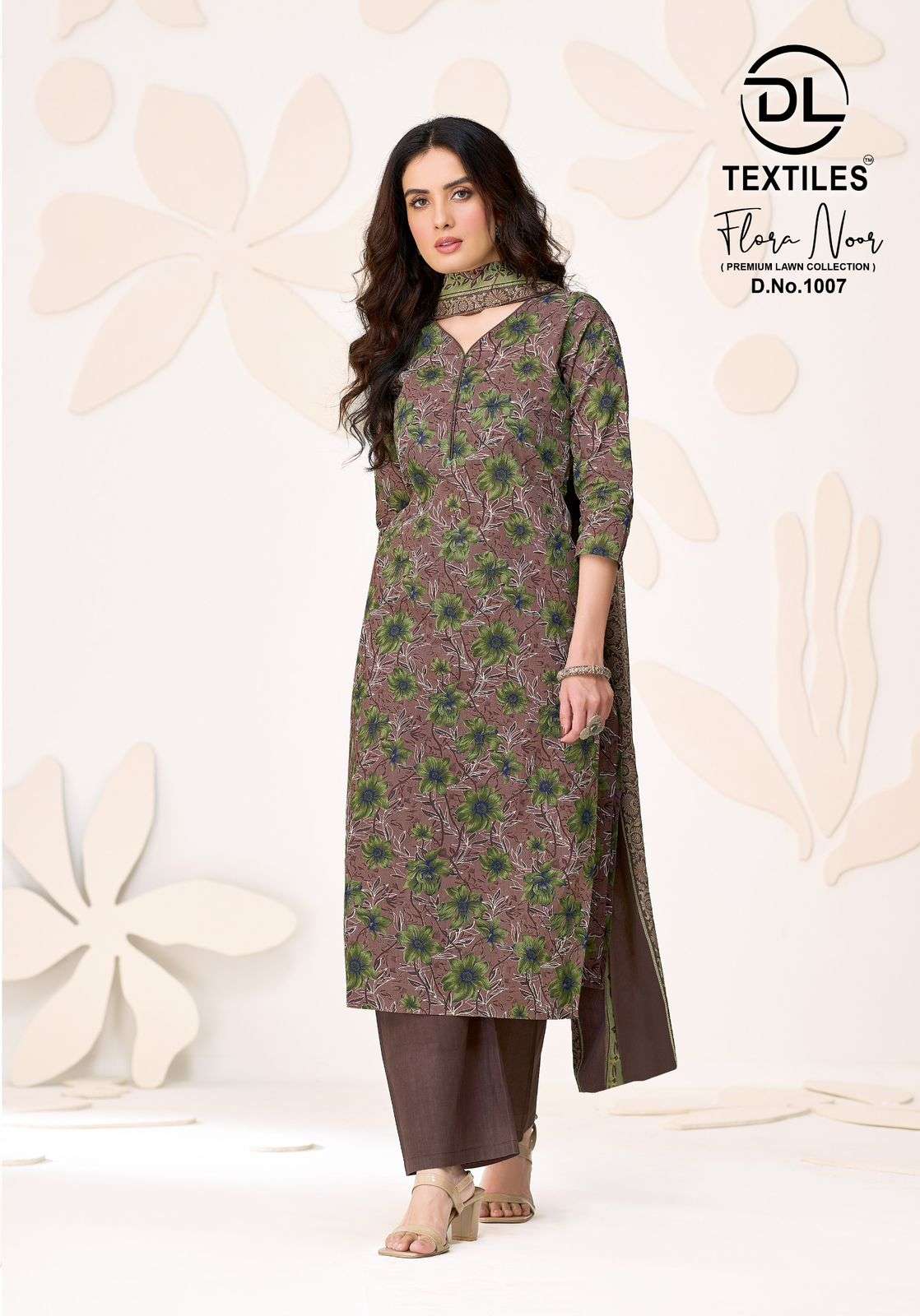 Flora Noor Premium Lawn Cotton Unstitched Suit view 7