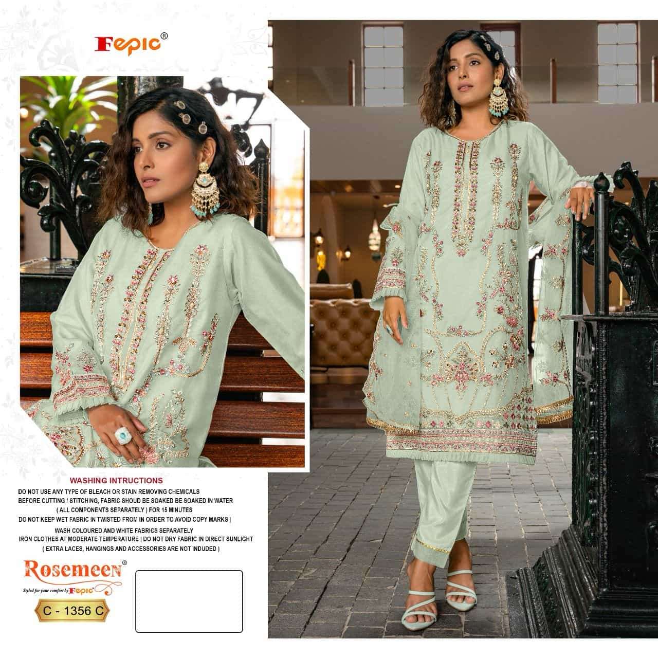 Fepic C 1356 Colors Party Wear Style Designer Pakistani Suit Collection view 6