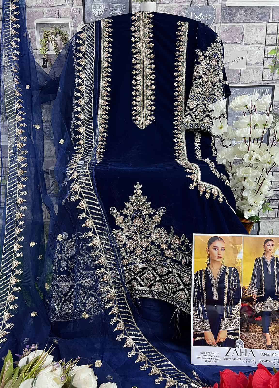 Zaha Aafiya Vol 2 10218 Hits Colors Pakistani Festive Wear Style Designer Suit Exporters view 7