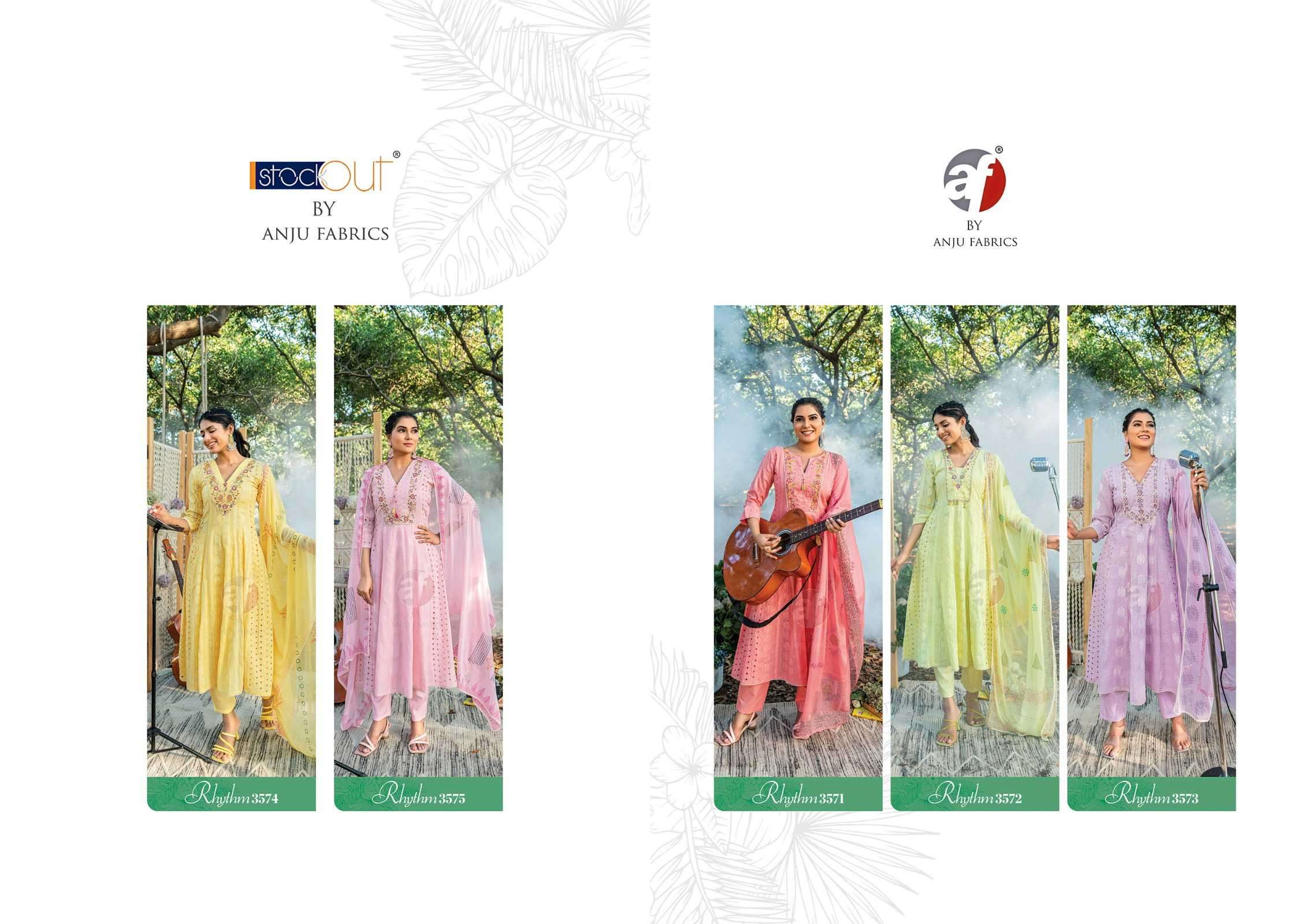 Af Stock Out Rhythm By Anju Fabrics Festive Designs Anarkali Style 3 Piece Pair Catalog view 14