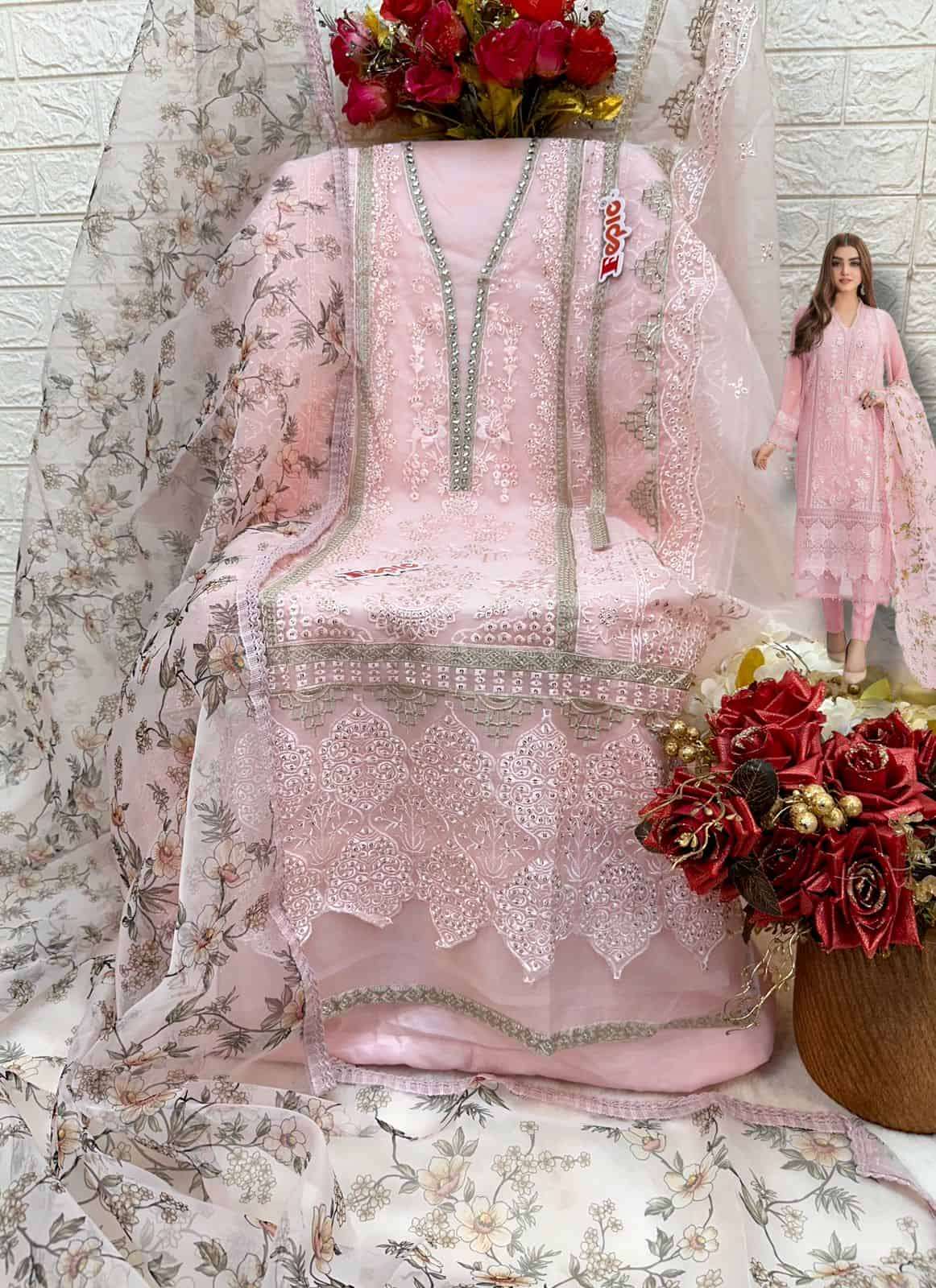 Fepic Rosemeen Organza Pakistani Salwar Suit view 5
