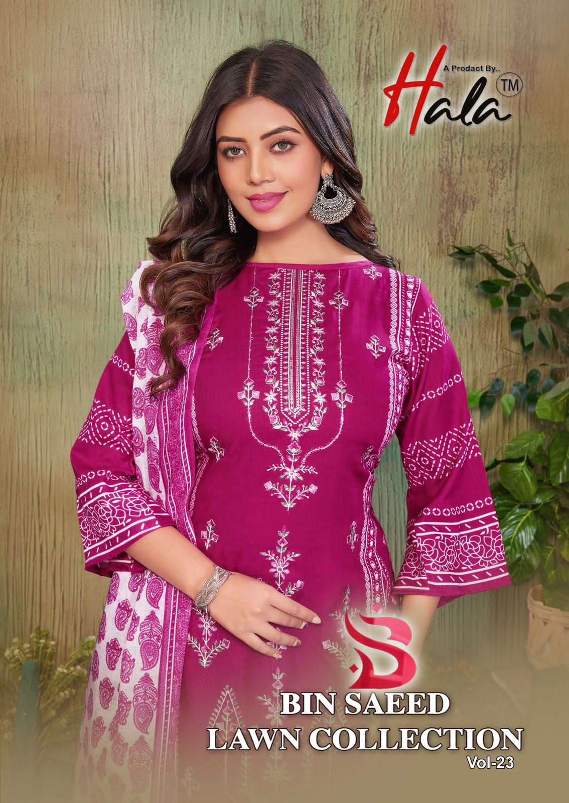 Hala Bin Saeed Vol 23 Unstitch Cotton Ladies Dress view 8