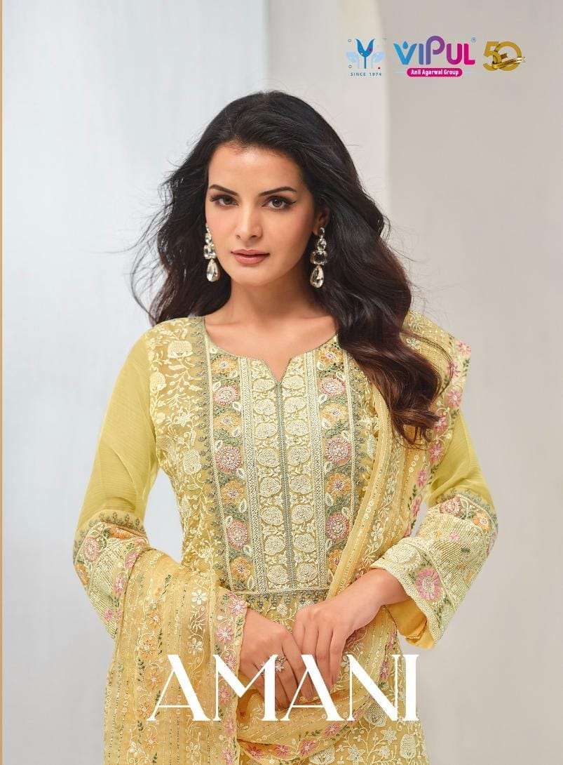 Vipul Fashion Amani 5981 To 5986 Designer Organza Partywear Suit view 21