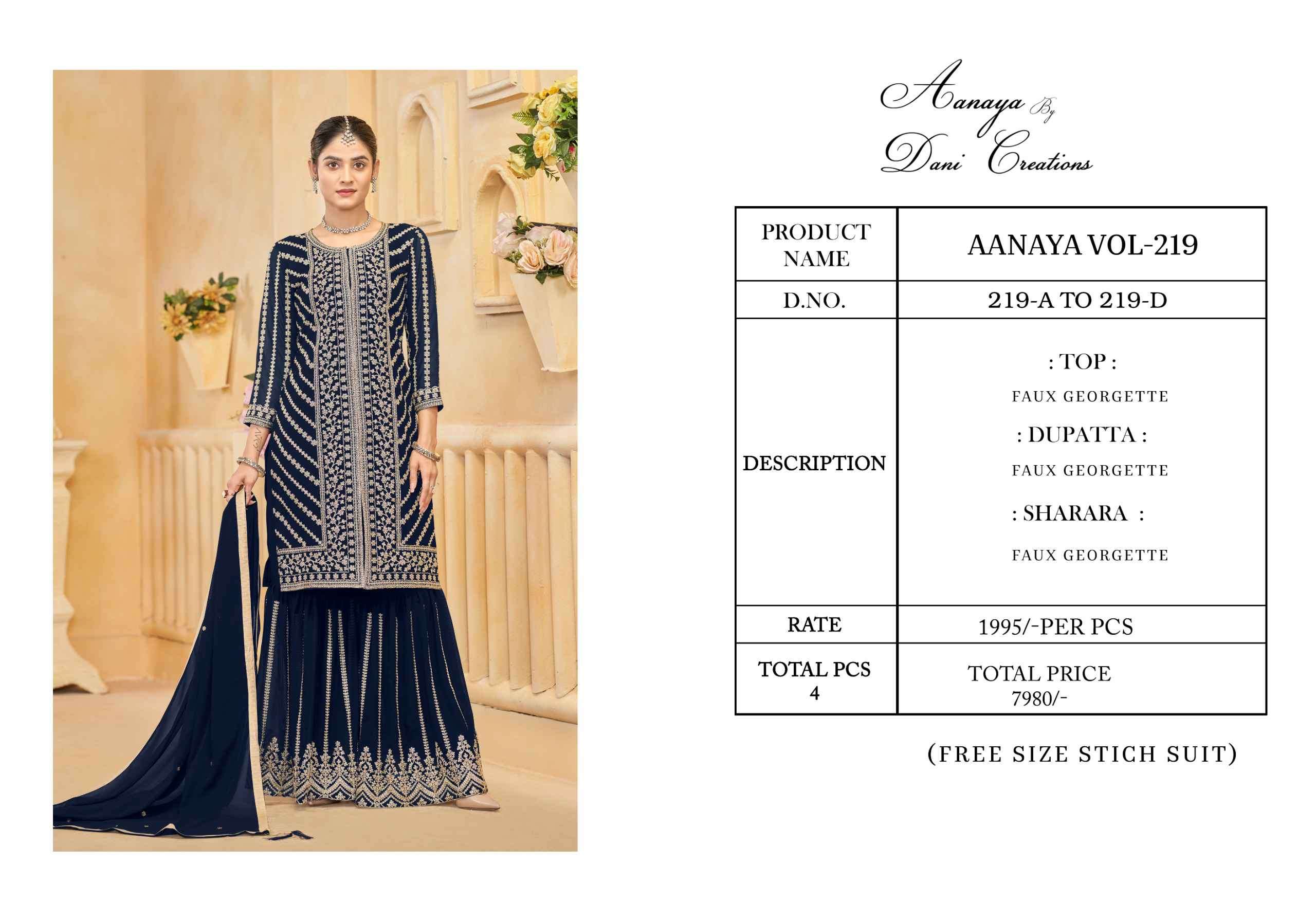 Aanaya Vol 219 Partywear Style Sharara Design Dress view 9
