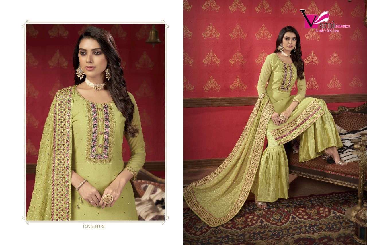 Varni fabrics Zeeya Erina Fancy Sharara Salwar Suit view 4