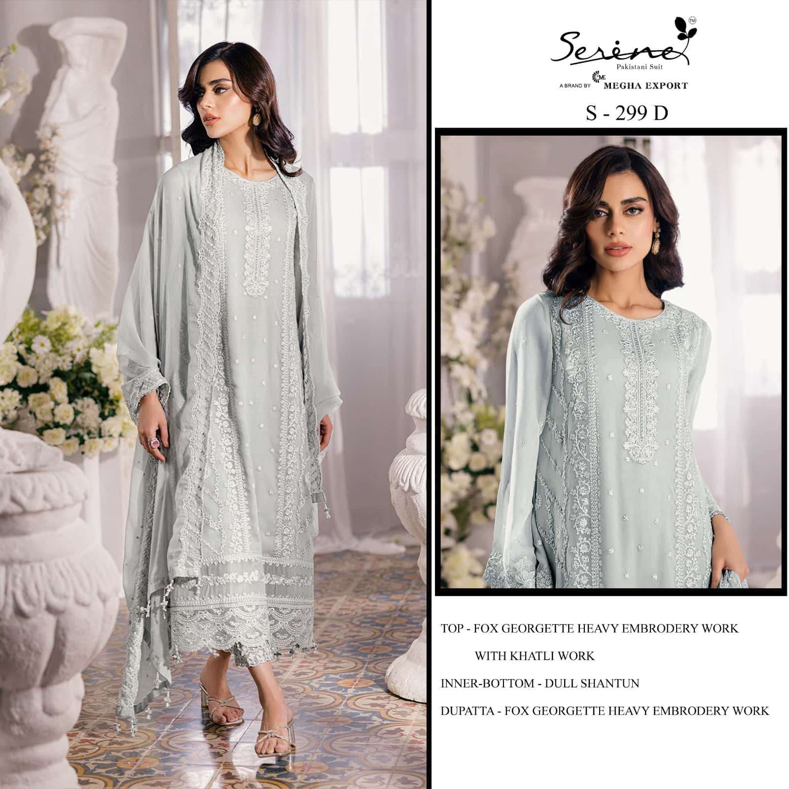 Serine Designer Georgette Embroidered Suit view 5