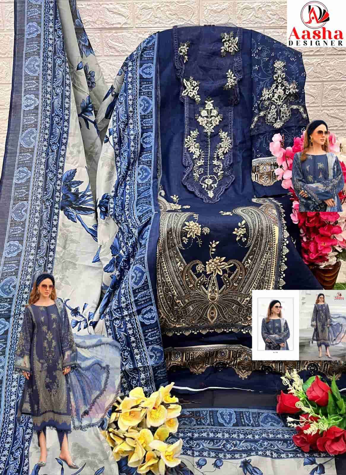 Aasha Designer 1006 Colors Fancy Embroidered Designer Cotton Salwar Suit Collection view 4
