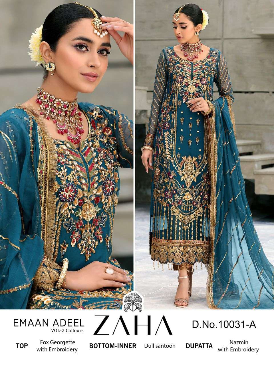 Zaha Emaan Adeel Vol 2 Collors Pakistani Collection Suit view 3