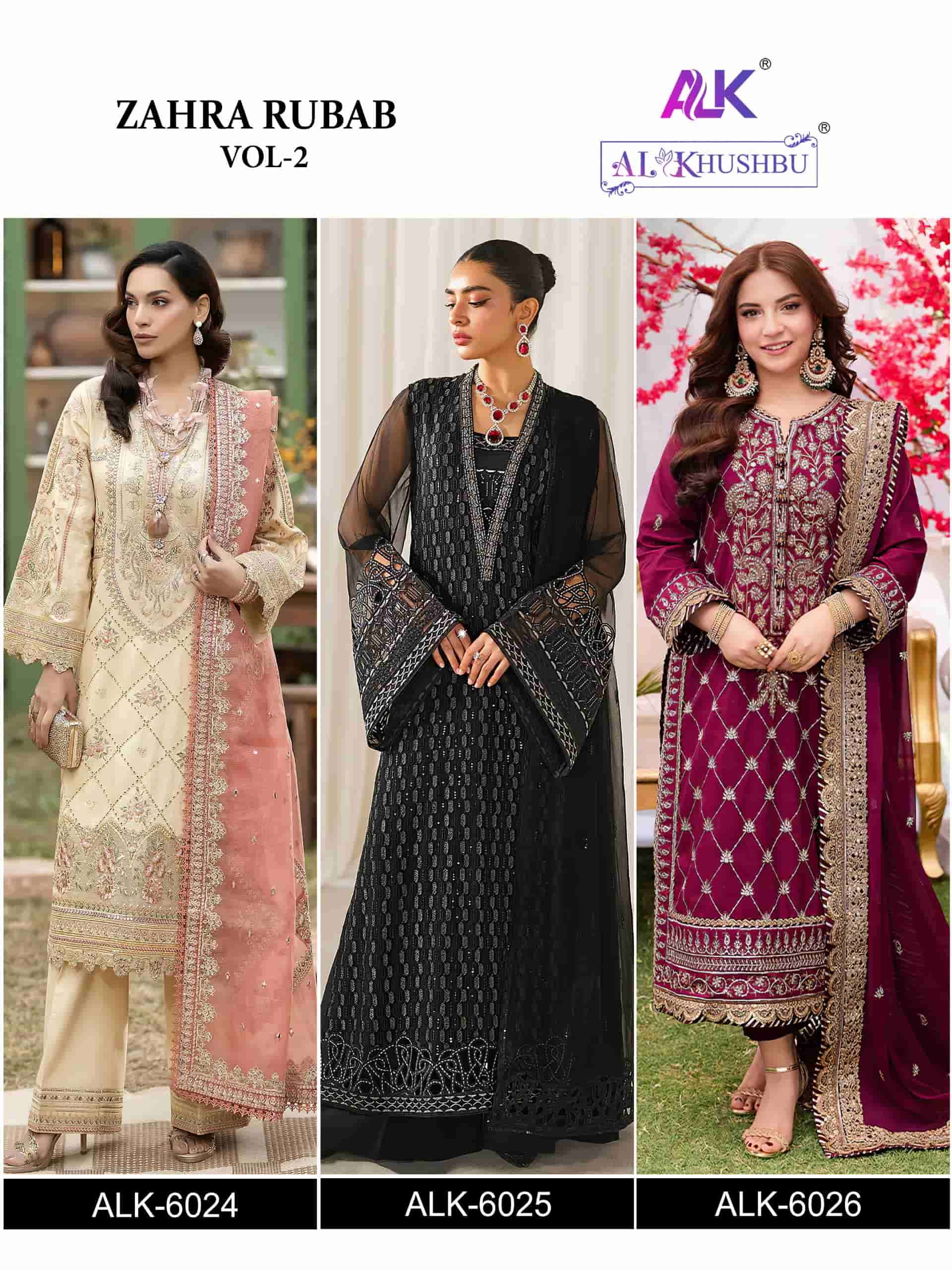Al Khushbu Zahra Rubab Vol 2 Pakistani Embroidered Suit Wholesalers view 3