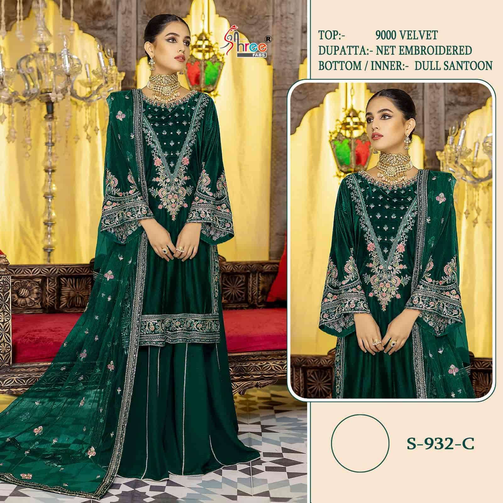 Shree Fabs S 932 Colors Wedding Wear Style Heavy Designer Velvet Suit Wholesalers view 2