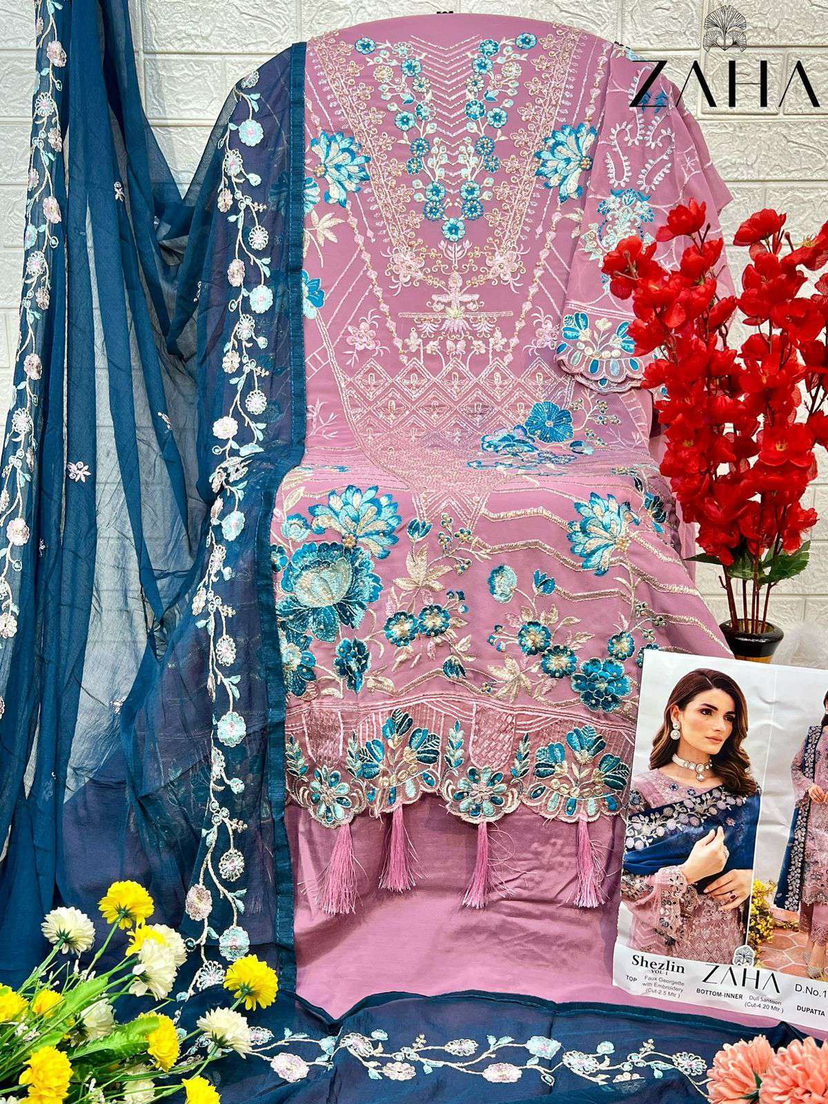 Zaha Shezlin Vol 1 10250 To 10252 Designer Pakistani Suit Catalog Wholesales view 6