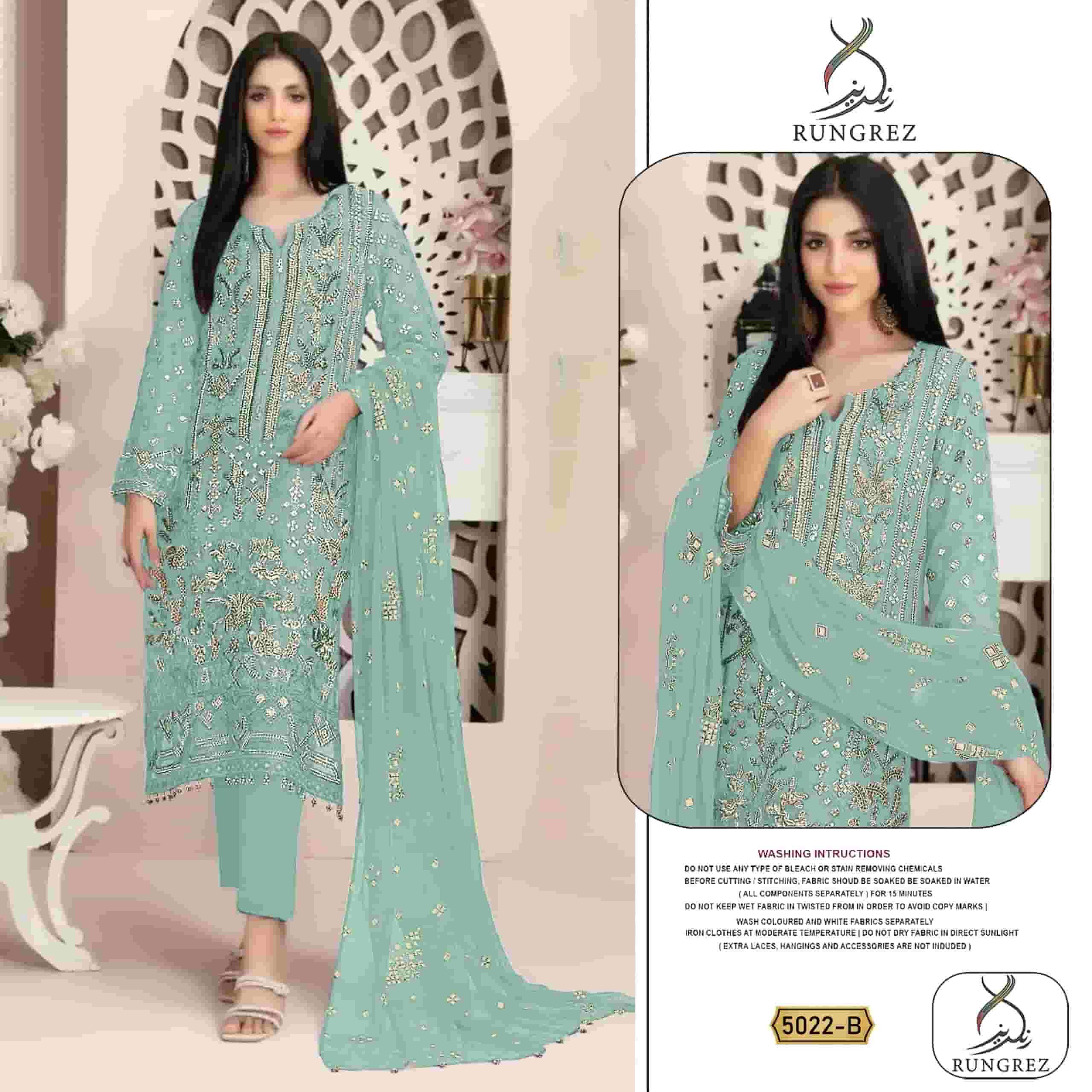 Rungrez 5022 B Exclusive Latest New Heavy Embroidered Salwar Suit Ensemble