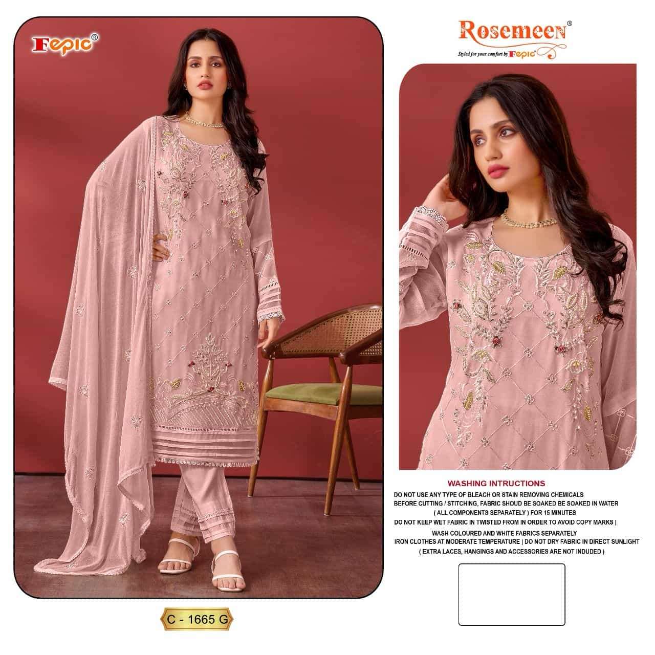 Fepic C 1665 Colors Latest Designer Georgette Embroidered Salwar Suit Wholesalers view 2