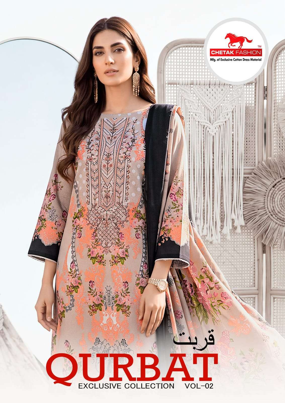 Chetak Fashion Qurbat Vol 2 Fancy Cotton Dress Material Catalog