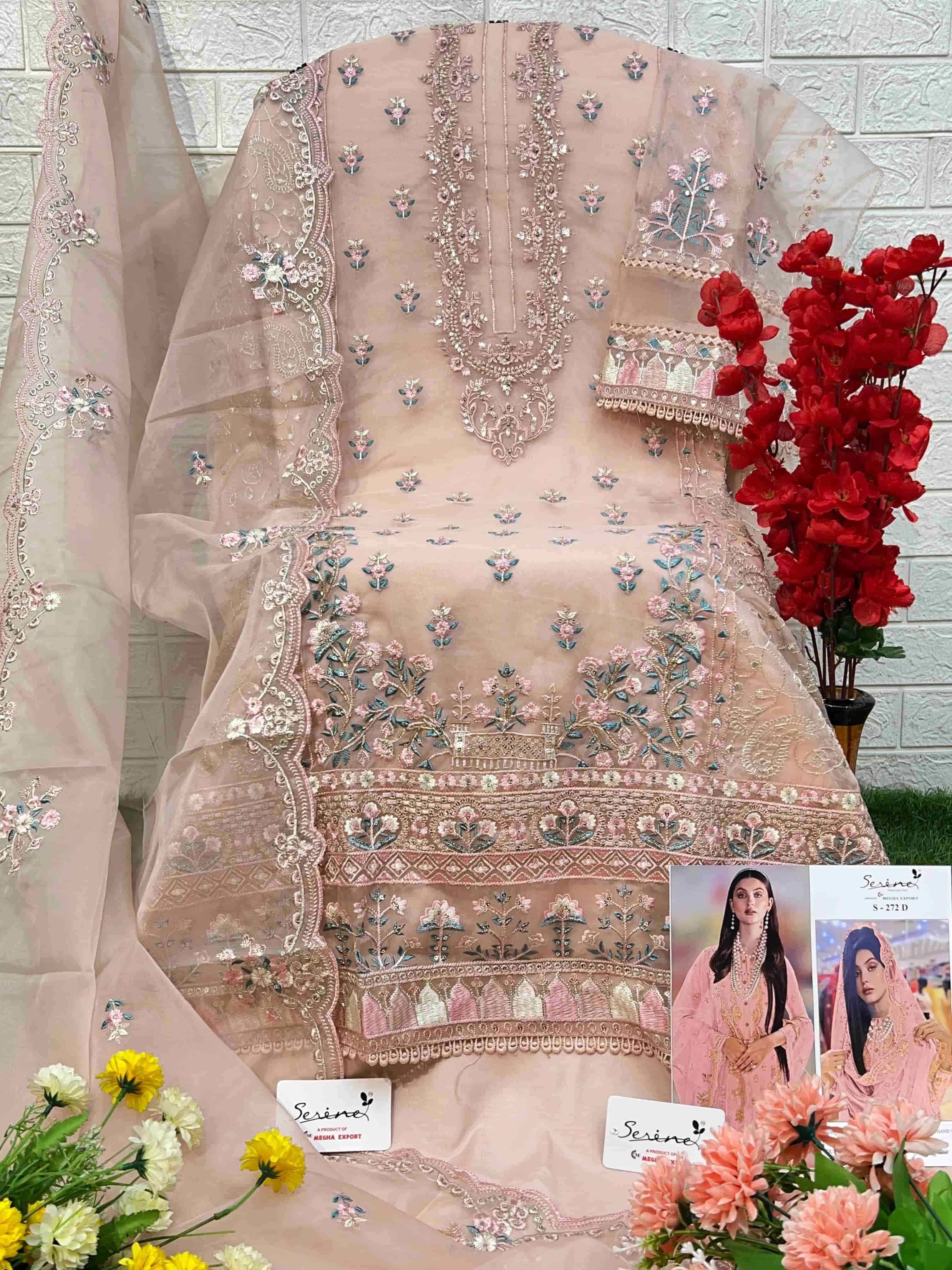 Serine Heavy Embroidered Organza Pakistani Suit view 8
