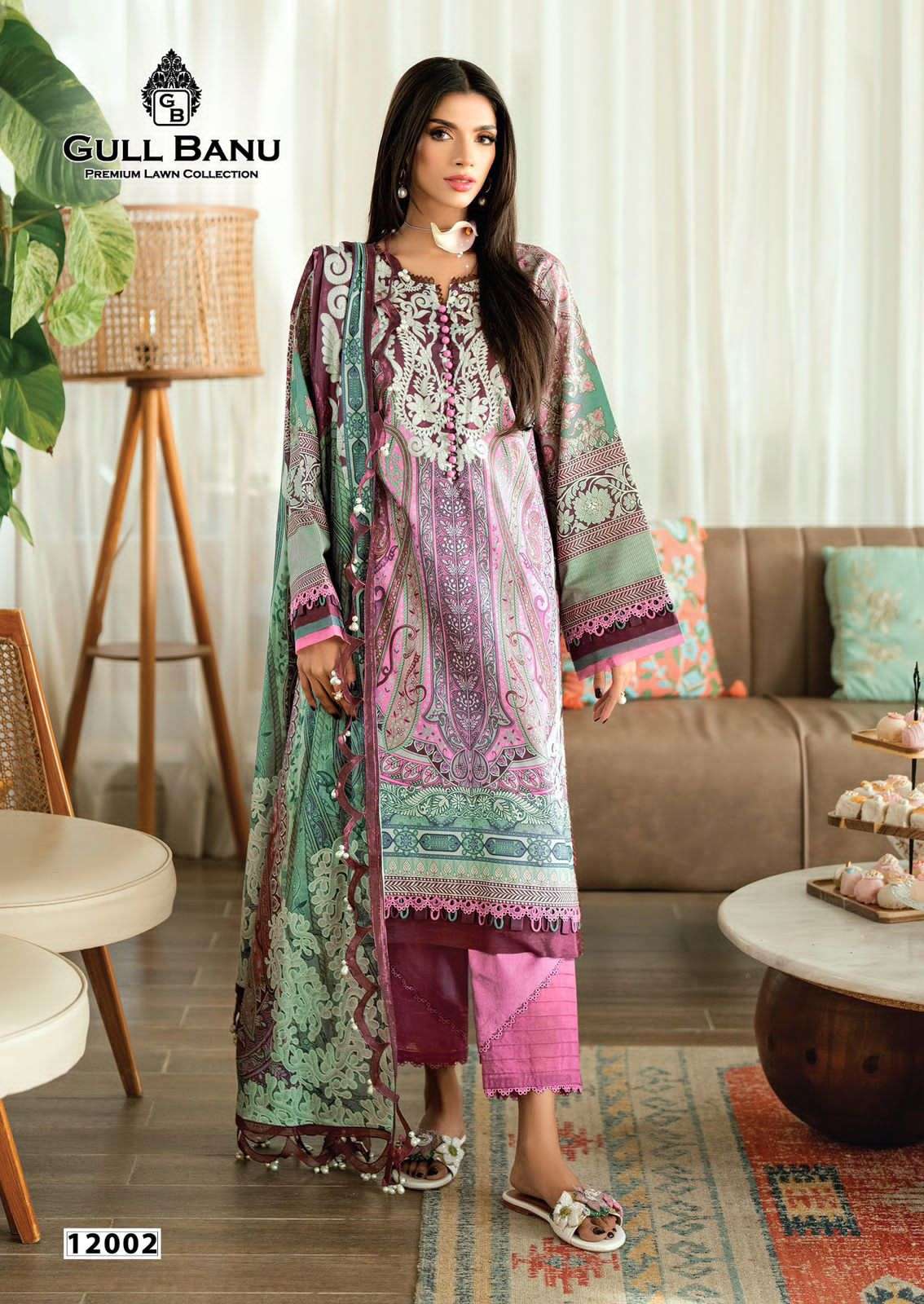 Gul Ahmed Gullbanu Vol 12 Pakistani Style Cotton Dress Catalog view 3