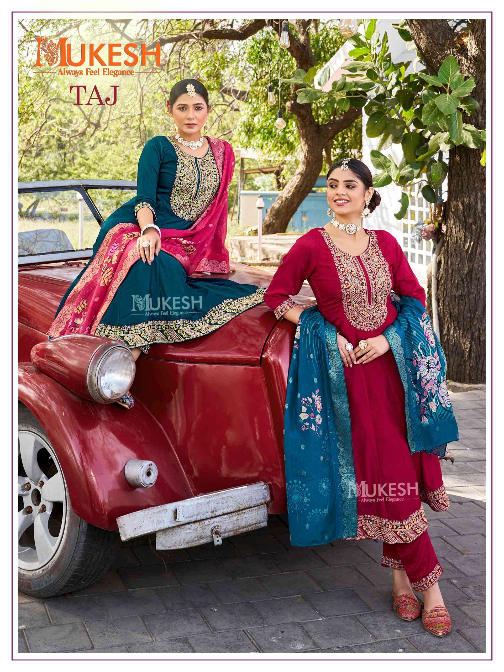 Mukesh Taj Anarkali Kurti Bottom Dupatta Set New Collection view 11