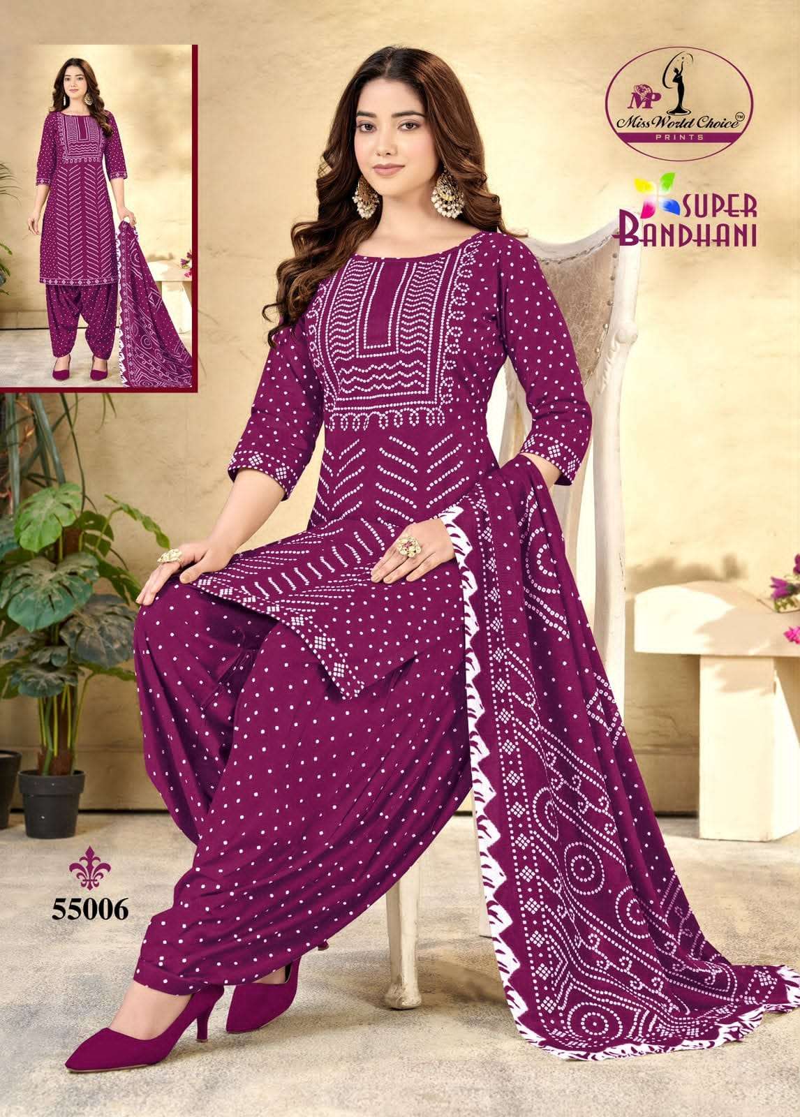 Miss World Choice Super Bandhani Vol 55 Pure Cotton Bandhani Dress Exporters view 9