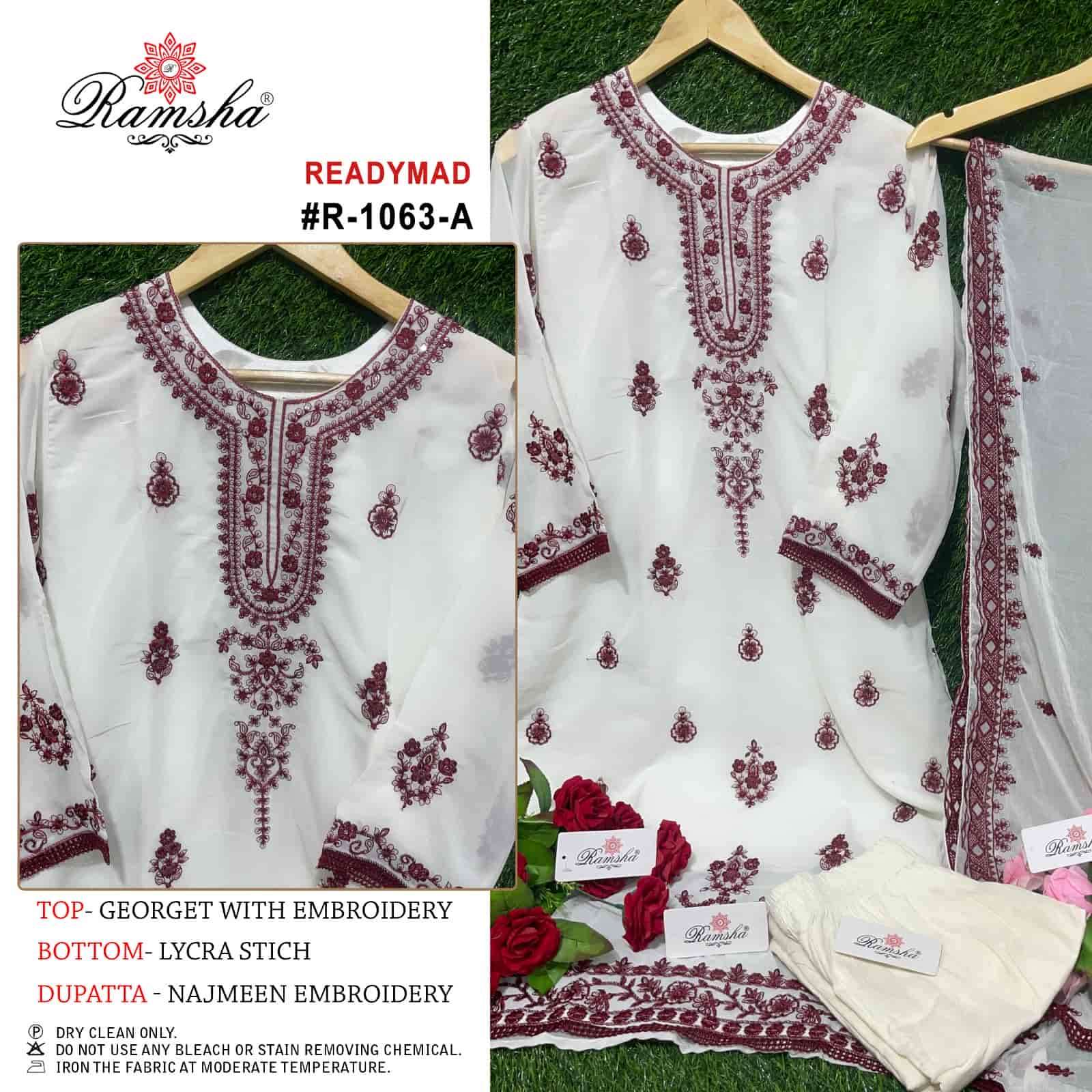 Ramsha R 1063 Colors Pakistani Readymade Salwar Suit Wholasaler