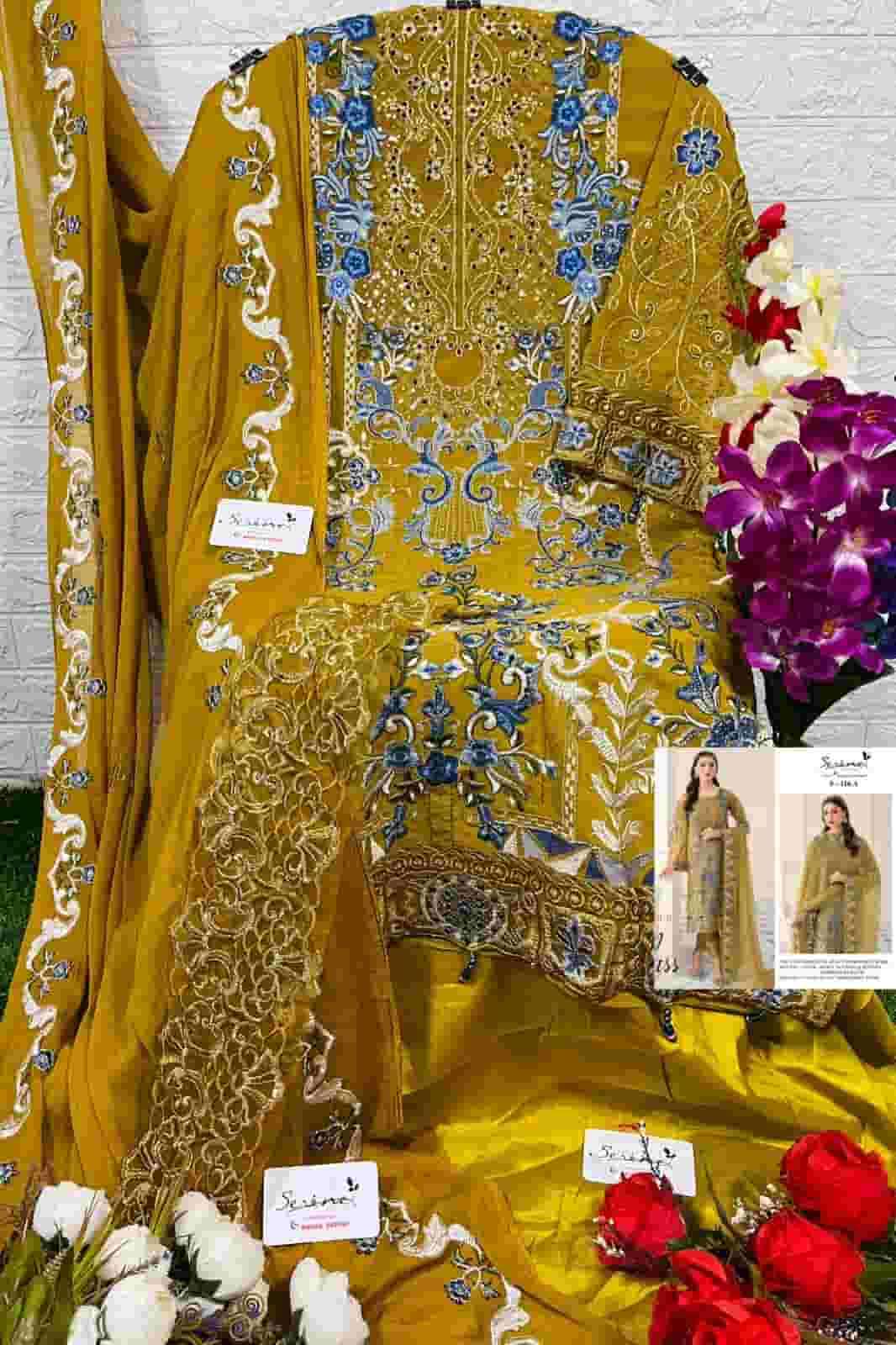 Serine S 116 A Pakistani Style Designer Georgette Embroidered Suit Ensemble view 2