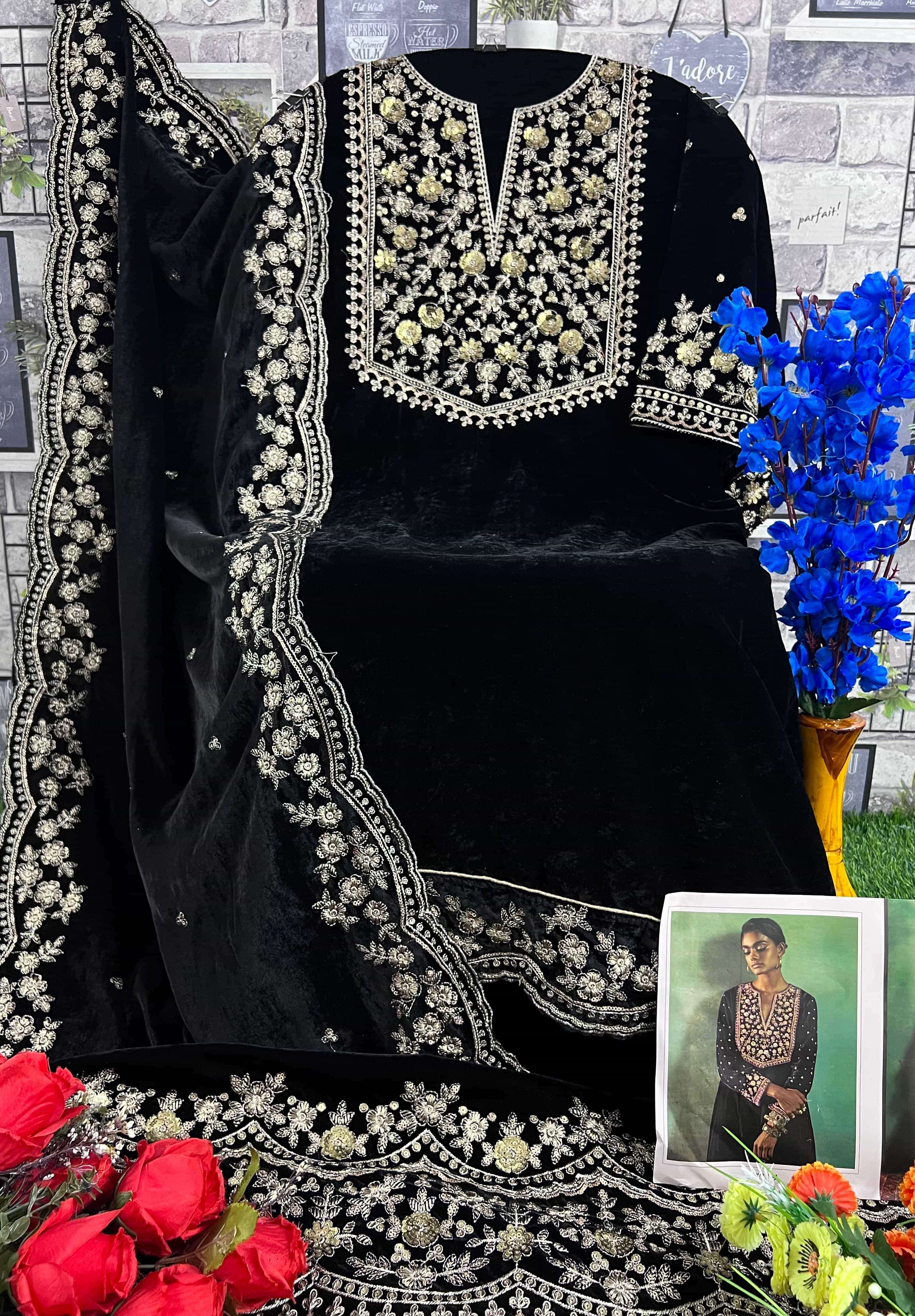 Deepsy Velvet 23 Designer Work Velvet Festive Wear Salwar Suit Wholesalers view 5