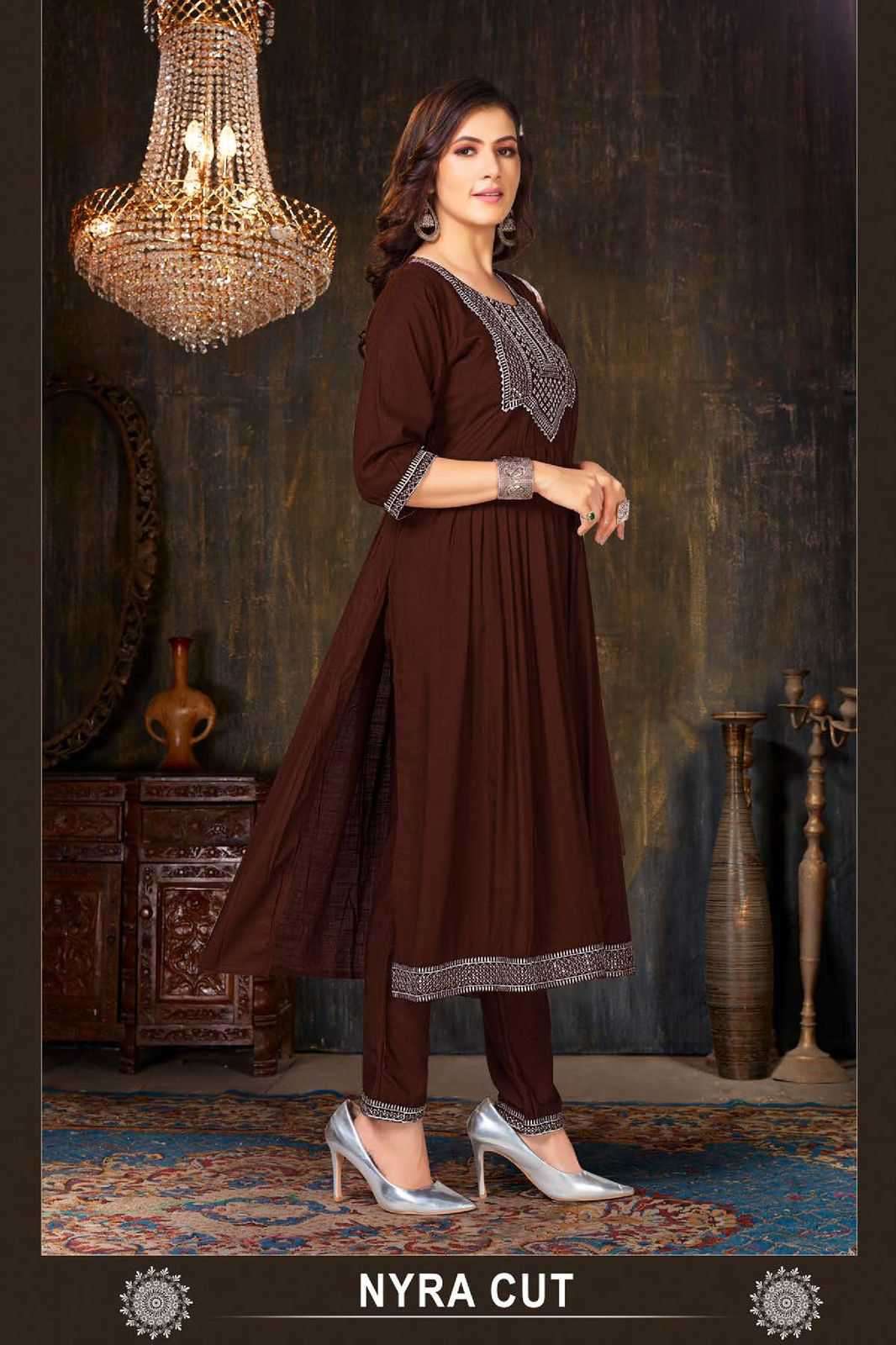 Trendy Golden Helen Heavy Rayon Style Kurti Pant & Dupatta Catalog Collection view 8
