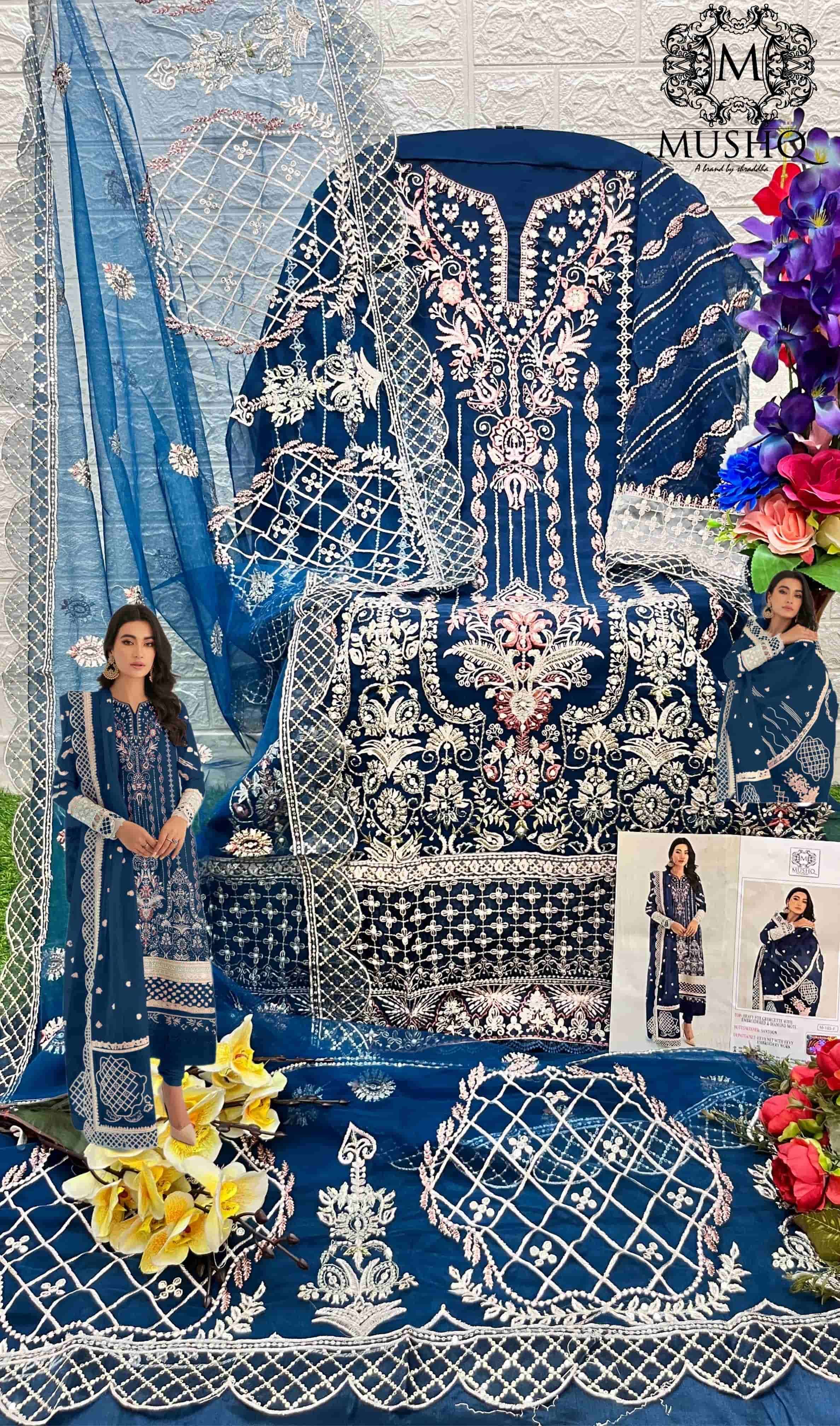 Mushq M 185 Colors Pakistani Festive Wear Style Designer Salwar Suit view 8