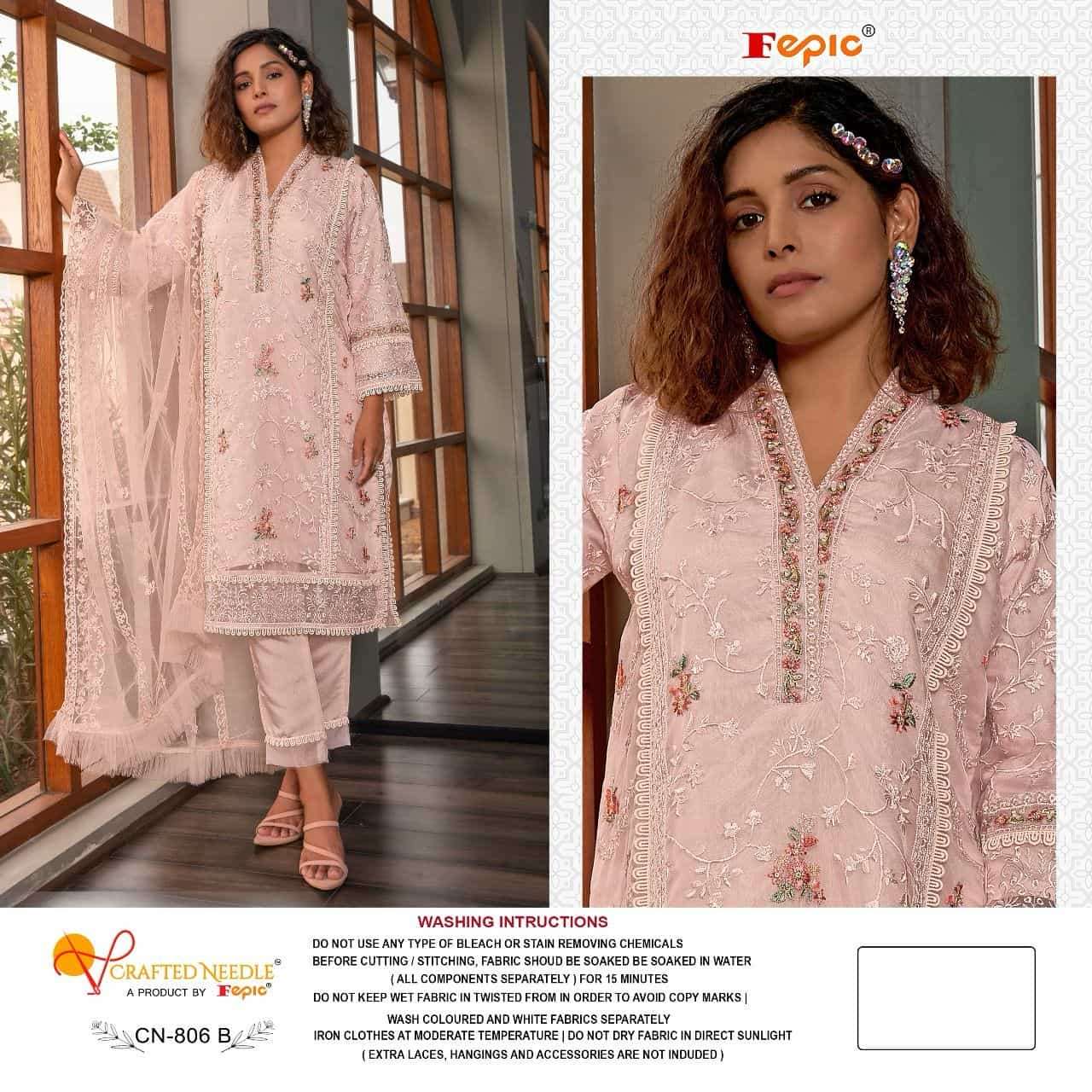 Crafted Needle CN 806 By Fepic Readymade Designer Style Pakistani Suit Exporter view 4