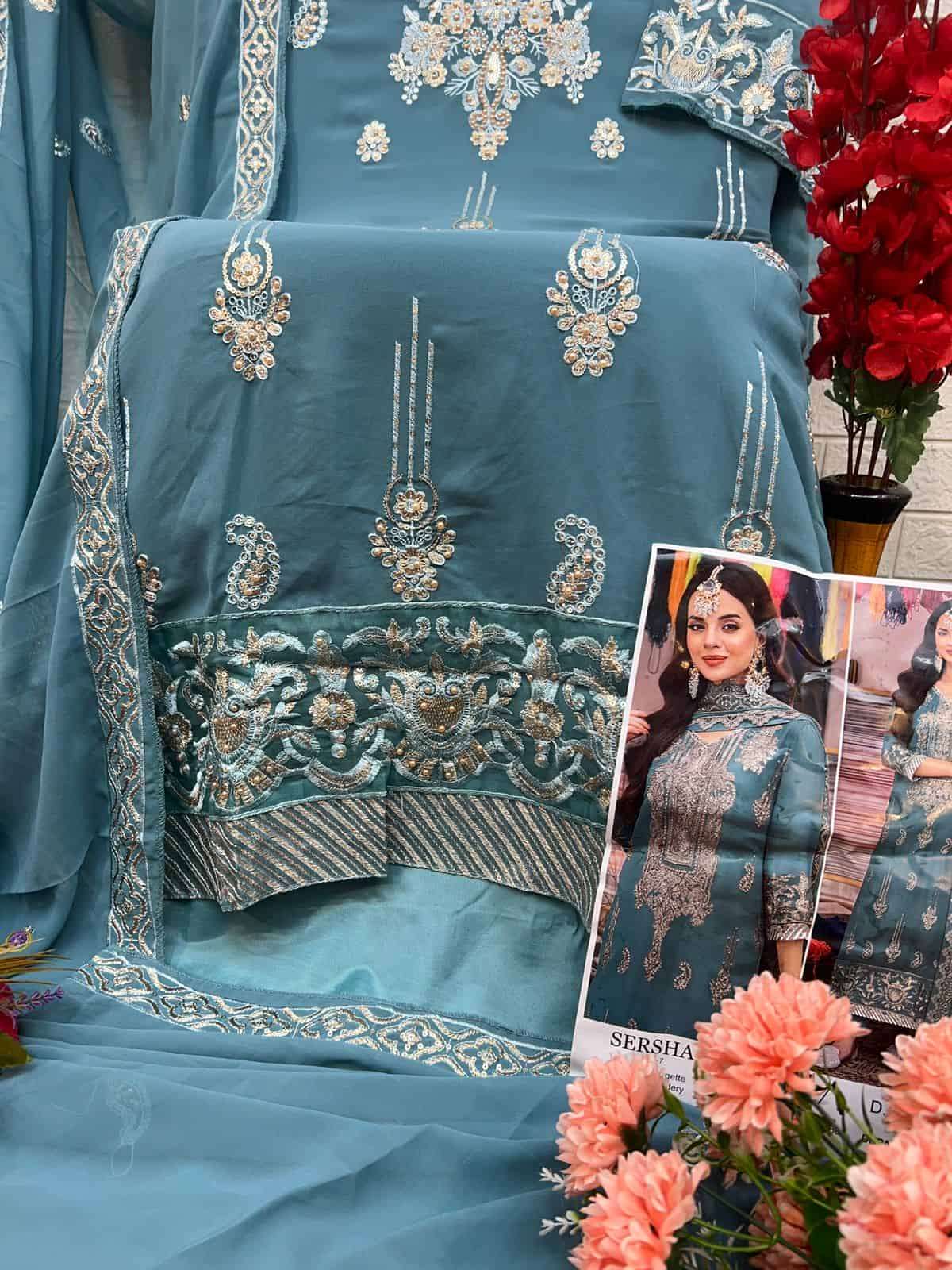 Zaha 10290 B Georgette Pakistani Salwar Suit Signature Style view 4