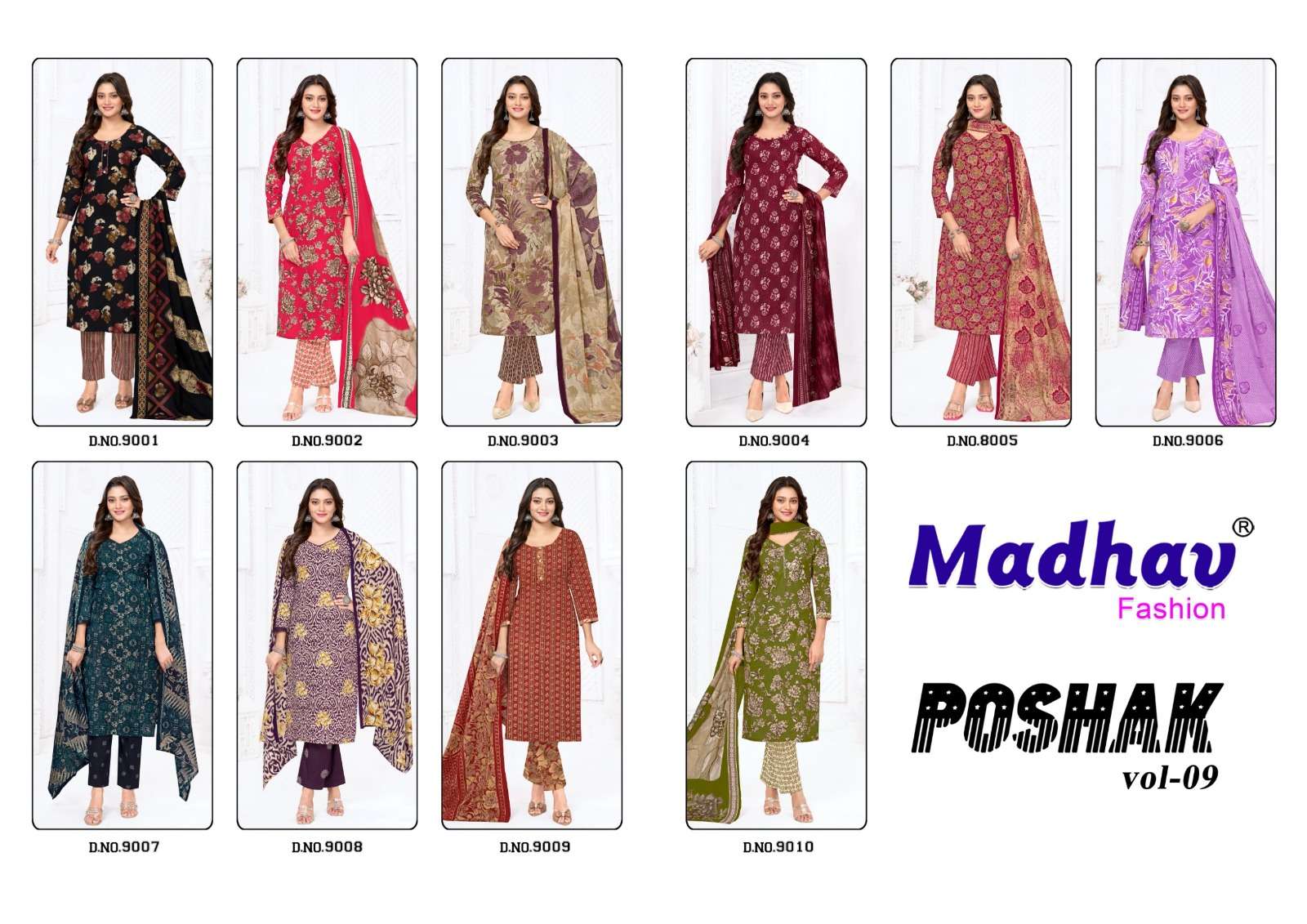 Madhav Fashion Poshak Vol 9 Unstitch Cotton Ladies Suit view 5