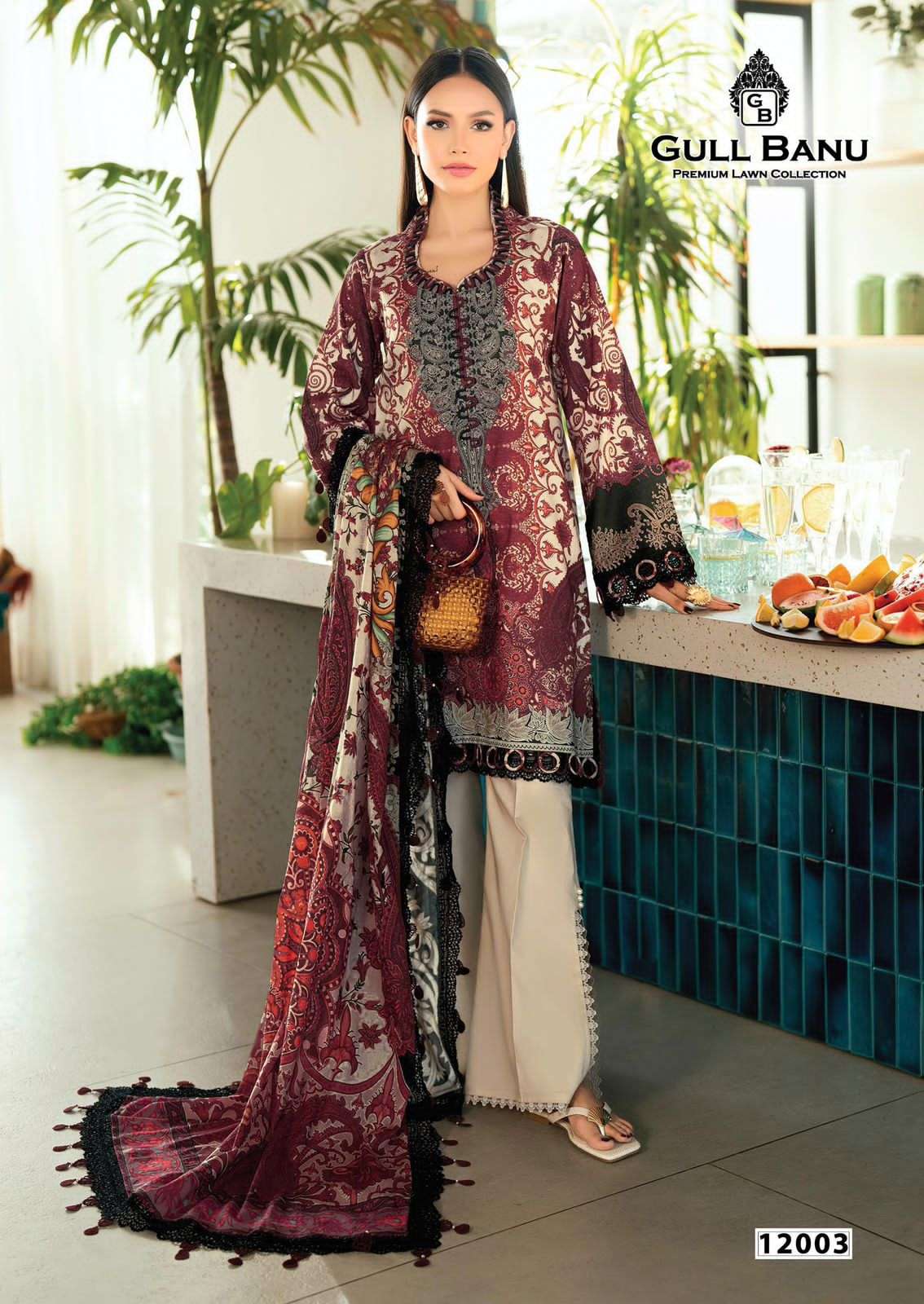 Gul Ahmed Gullbanu Vol 12 Pakistani Style Cotton Dress Catalog view 6